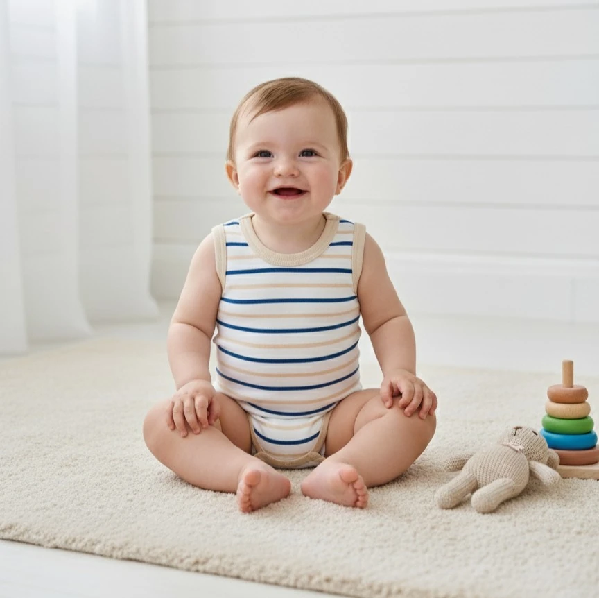 Renkli Çizgi Desenli Atlet Body | Bebek Giyim