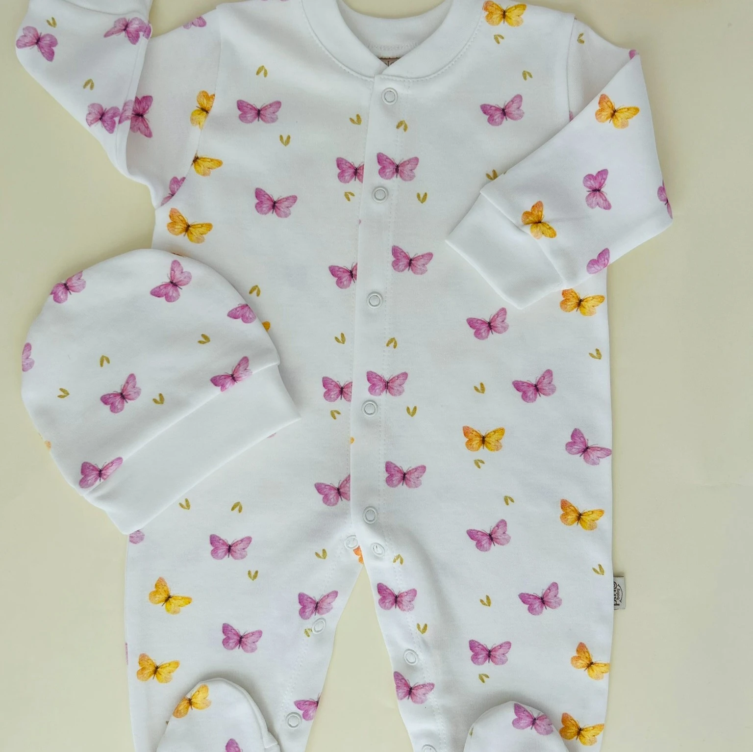 Kelebek Desenli 2'li Tulum Set | Kız Bebek Tulum | Yenidoğan & Bebek Giyim