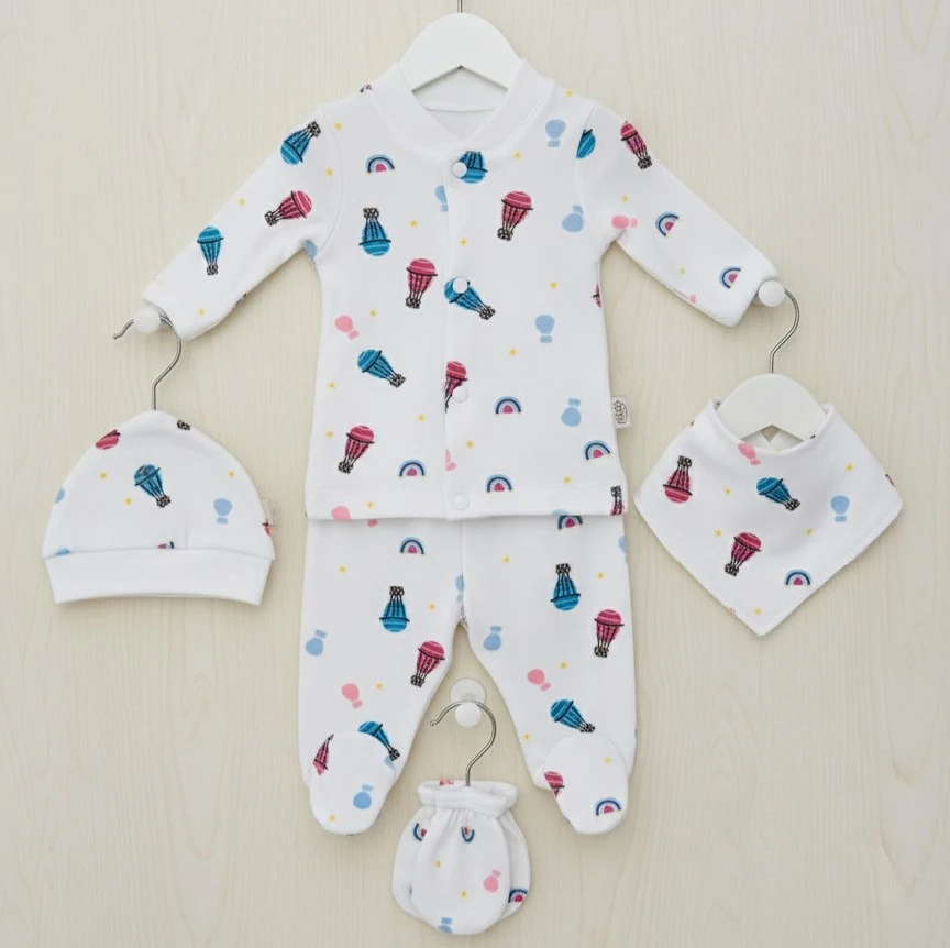 Balon Desenli 5'li Set | Erkek Bebek Alt Üst Takım | Yenidoğan & Bebek Giyim