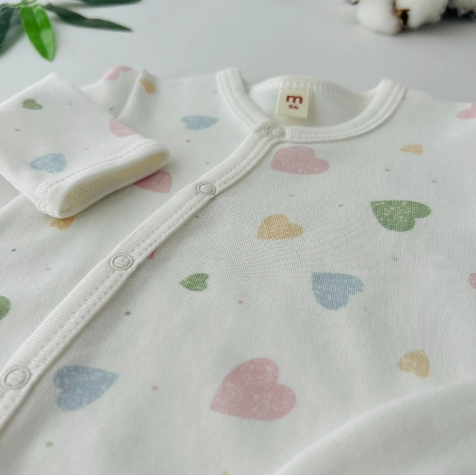 Renkli Kalp Desenli 2'li Tulum Set | Kız Bebek Tulum | Yenidoğan & Bebek Giyim