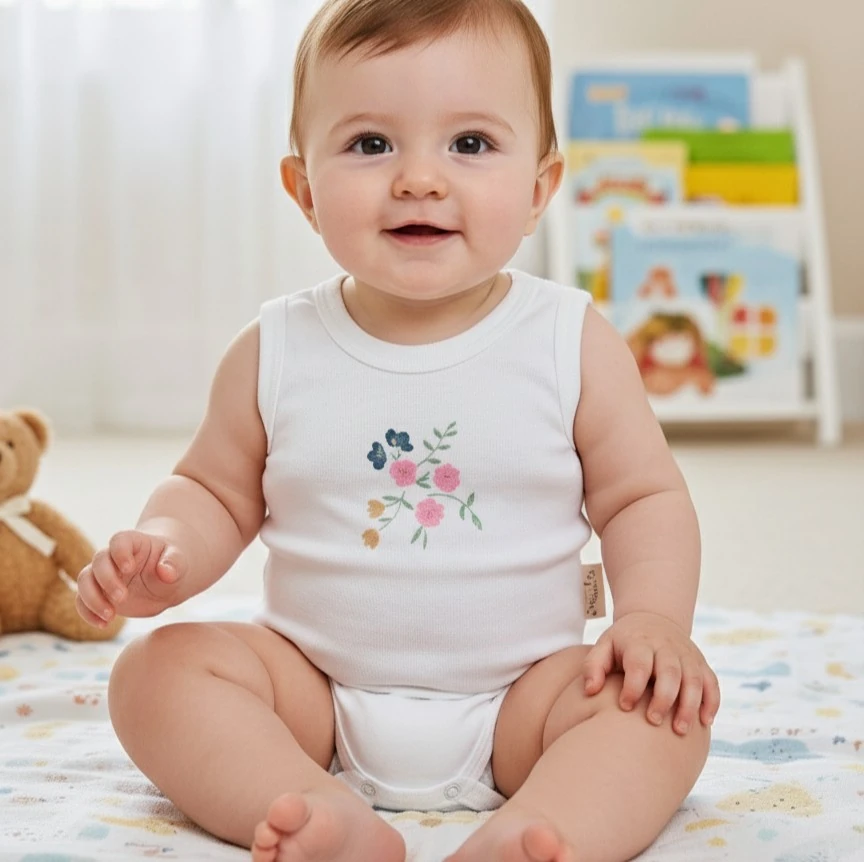 Çiçek Desenli Atlet Body | Bebek Giyim