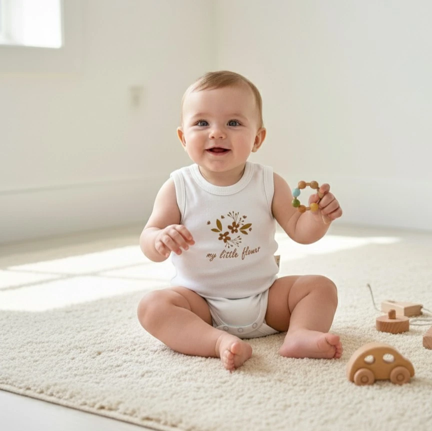 Çiçek Desenli Atlet Body | Bebek Giyim