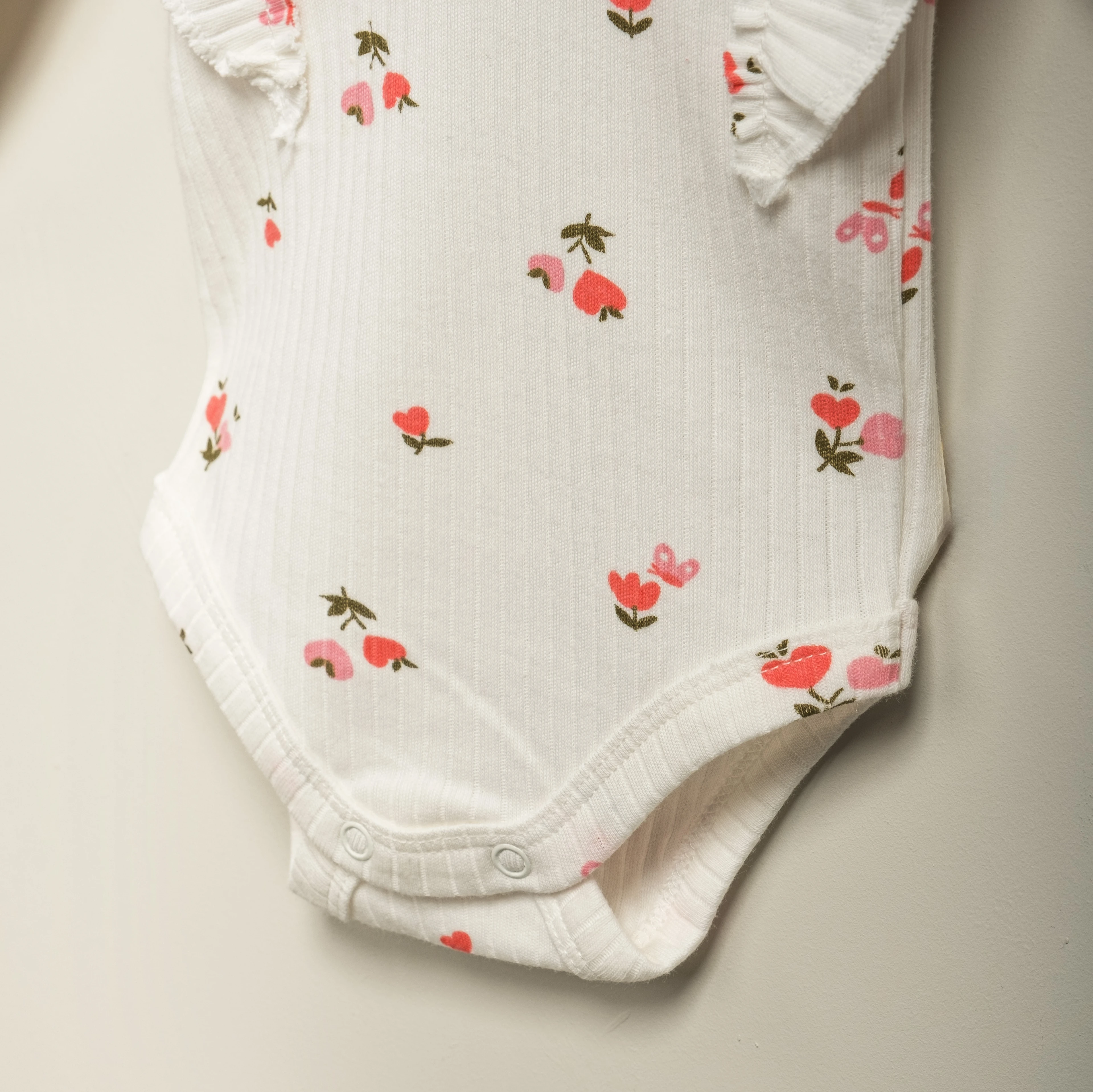 Fırfırlı Çiçek Desenli Uzun Kollu Kız Bebek Body | Bebek & Çocuk Giyim 