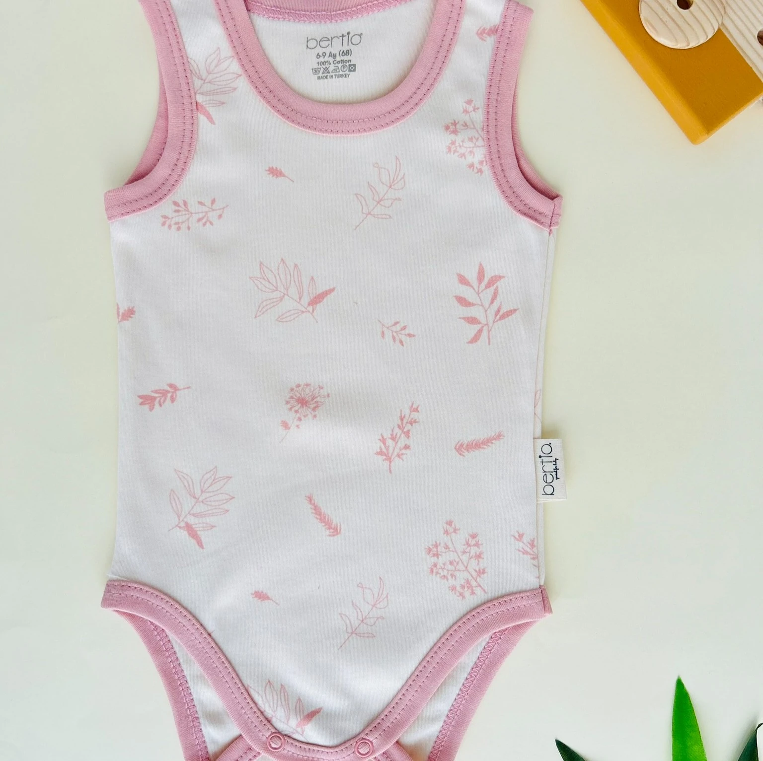  Çiçek & Yaprak Desenli Atlet Body | Bebek Giyim