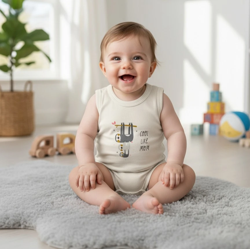 Koala Desenli | Kız Bebek Atlet | Çıtçıtlı Body | Yenidoğan & Bebek Giyim