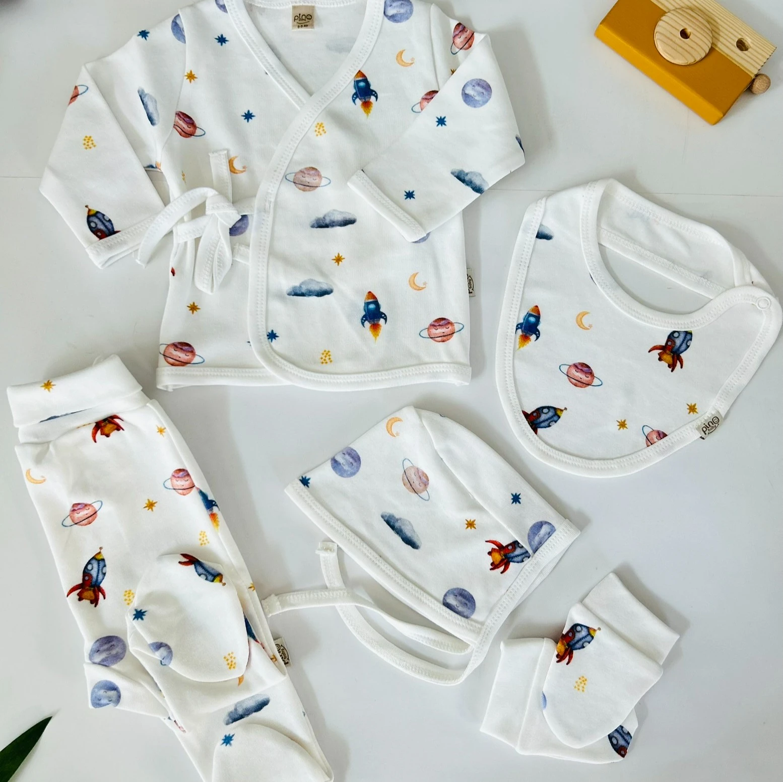 Uzay Temalı 5'li Set | Erkek Bebek Alt Üst Takım |  Yenidoğan & Bebek Giyim