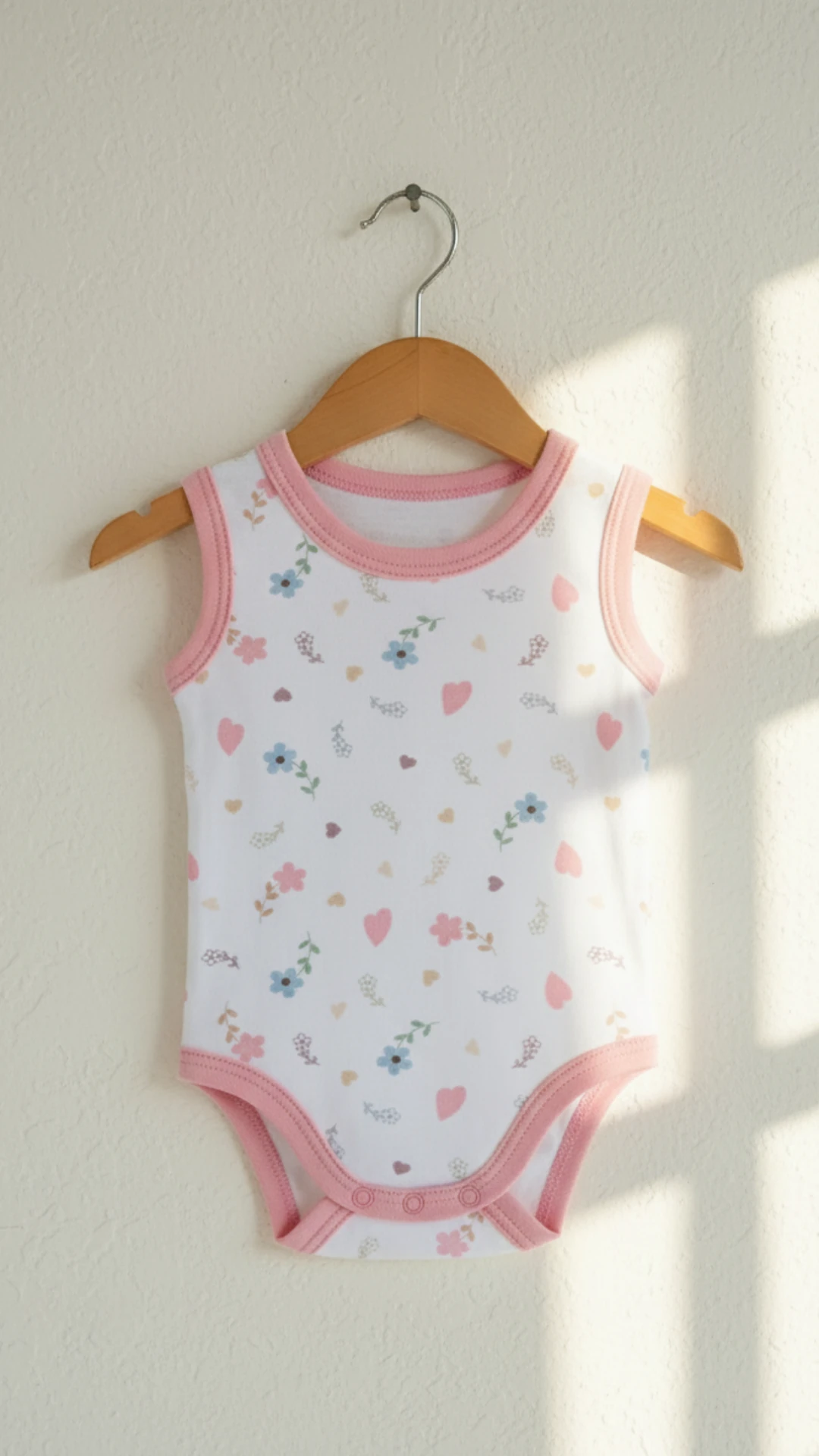 Çiçek & Kalp Desenli | Kız Bebek Atlet | Çıtçıtlı Body | Yenidoğan & Bebek Giyim