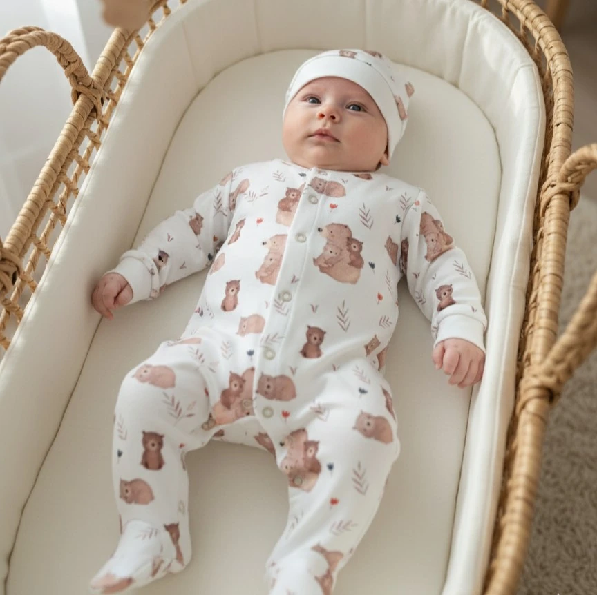 2'li Bebek Tulum Set | Ayıcık Desenli | Yenidoğan & Bebek Giyim