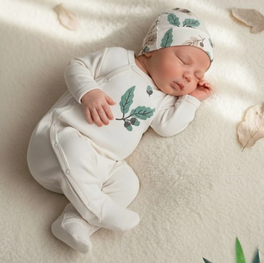 Yaprak Desenli 2'li Tulum Set | Kız Bebek Tulum | Yenidoğan & Bebek Giyim