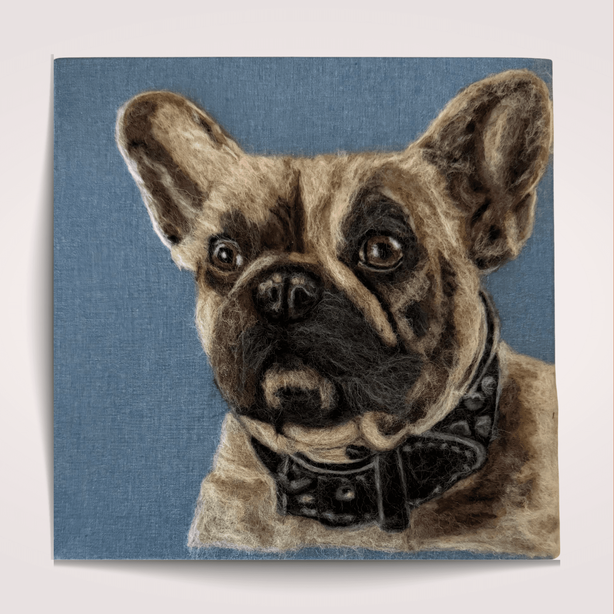 French Bulldog - Wool Portrait (21.5 x 21.5 cm)