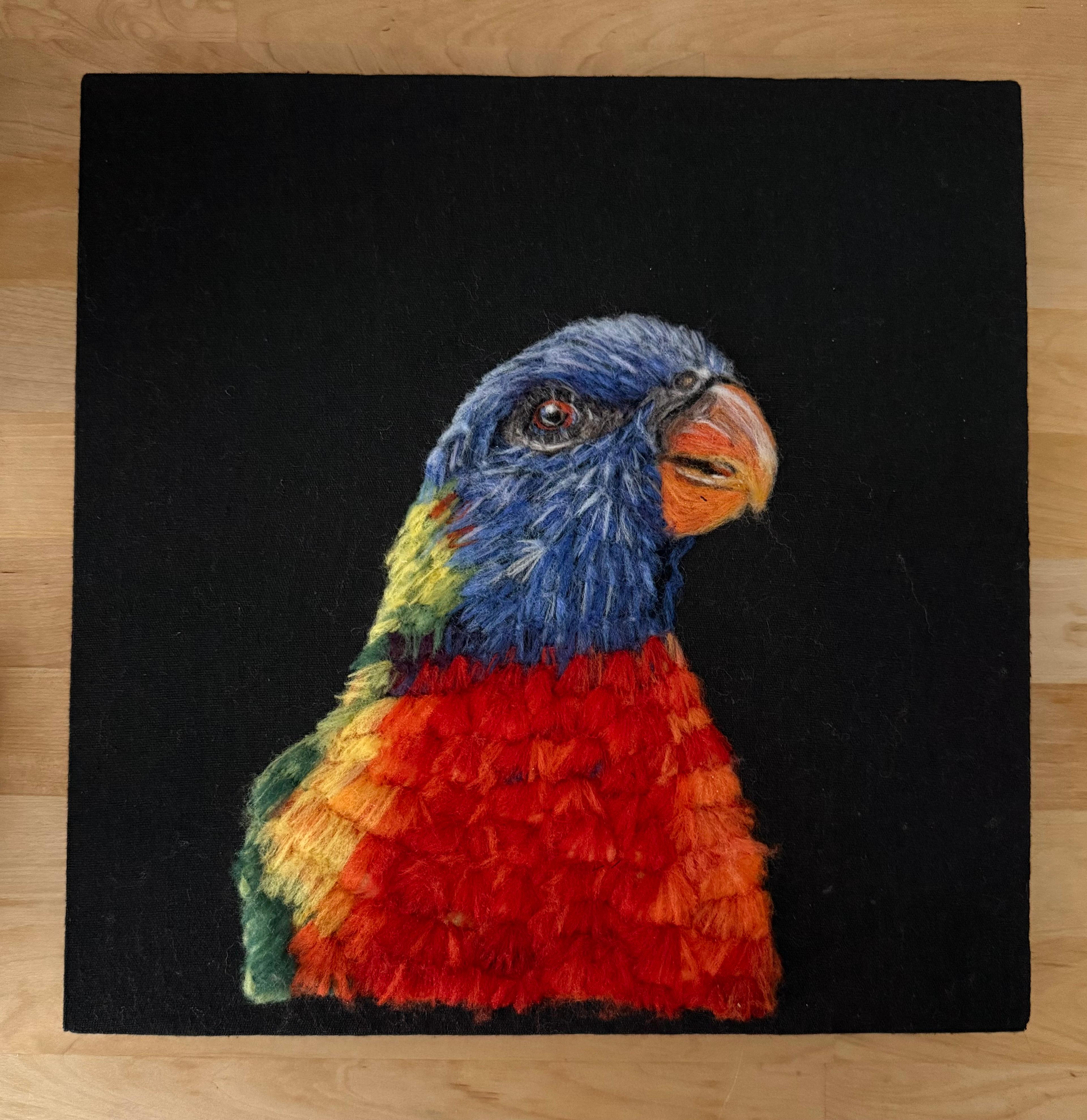 Lory Parrot – Wool Portrait (30x30 cm)