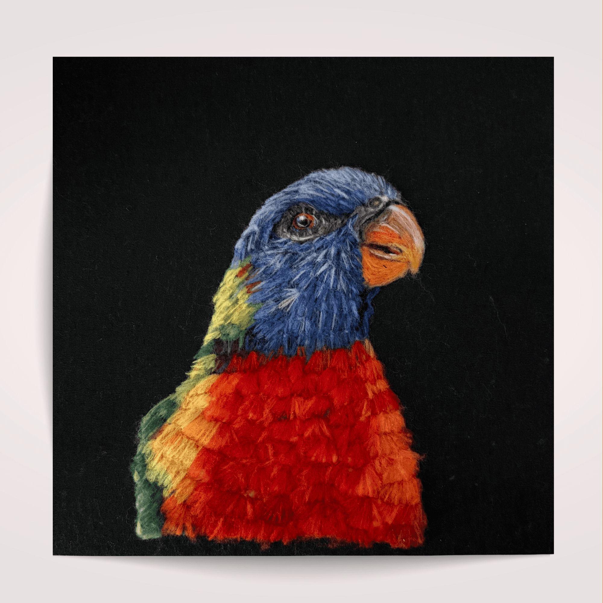 Lory Parrot – Wool Portrait (30x30 cm)