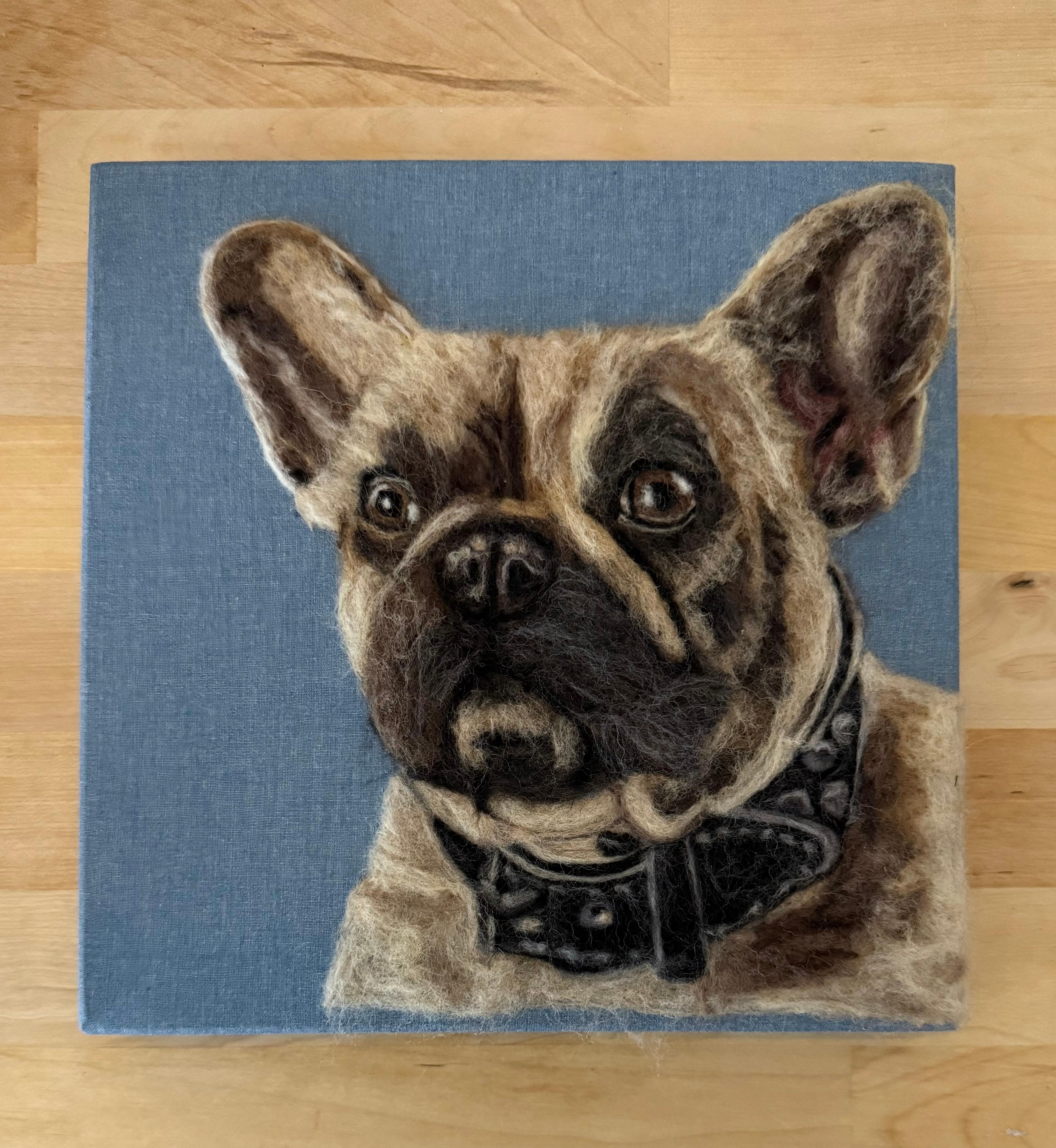 French Bulldog - Wool Portrait (21.5 x 21.5 cm)
