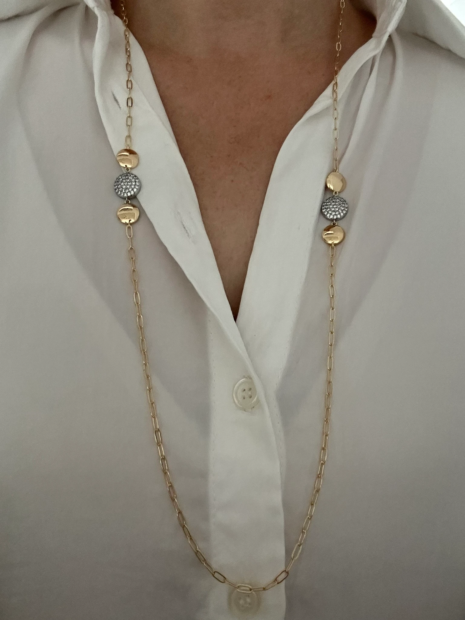 İki Renkli Zincir Kolye