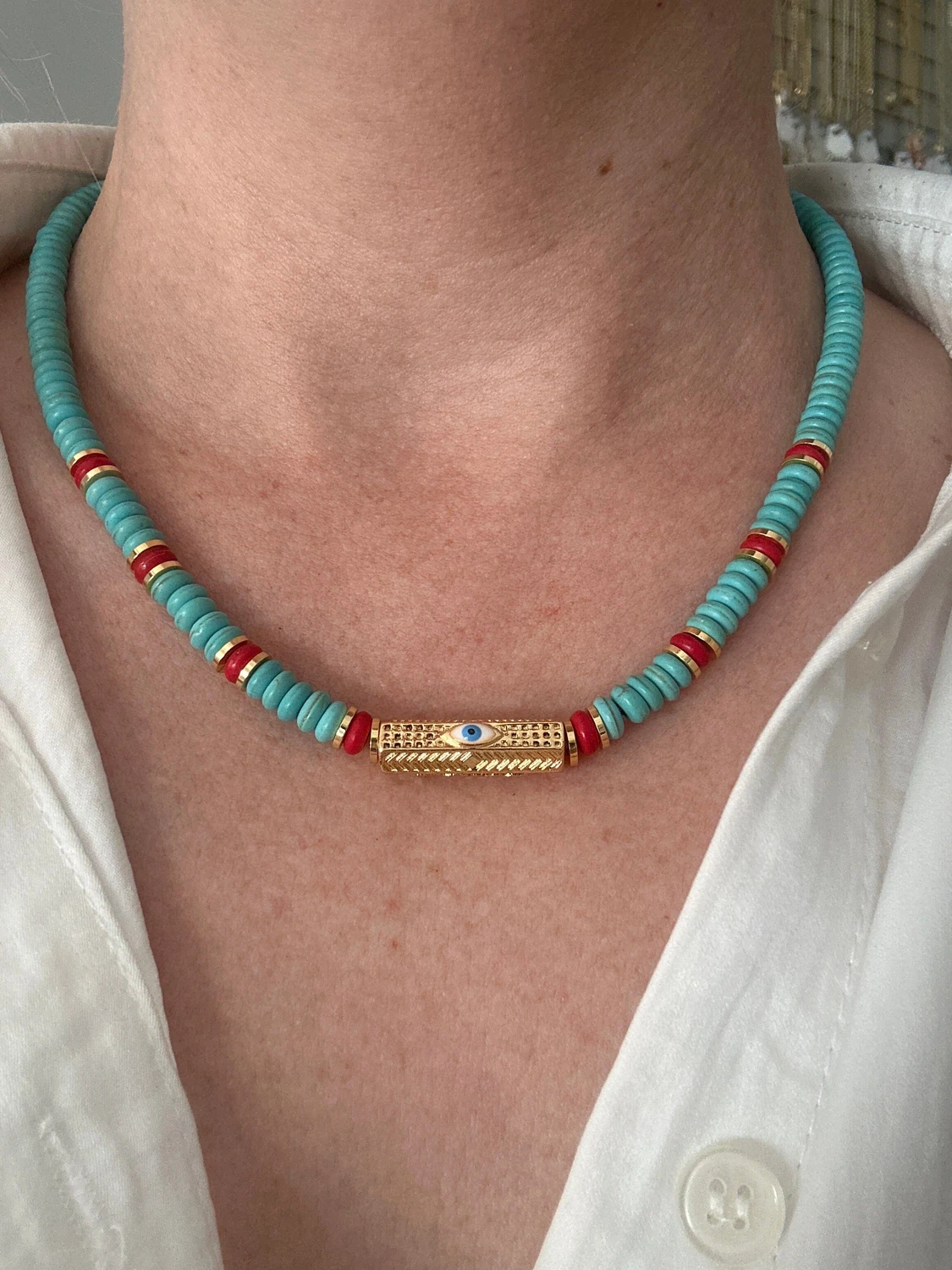 Göz Boncuk Kolye Mavi