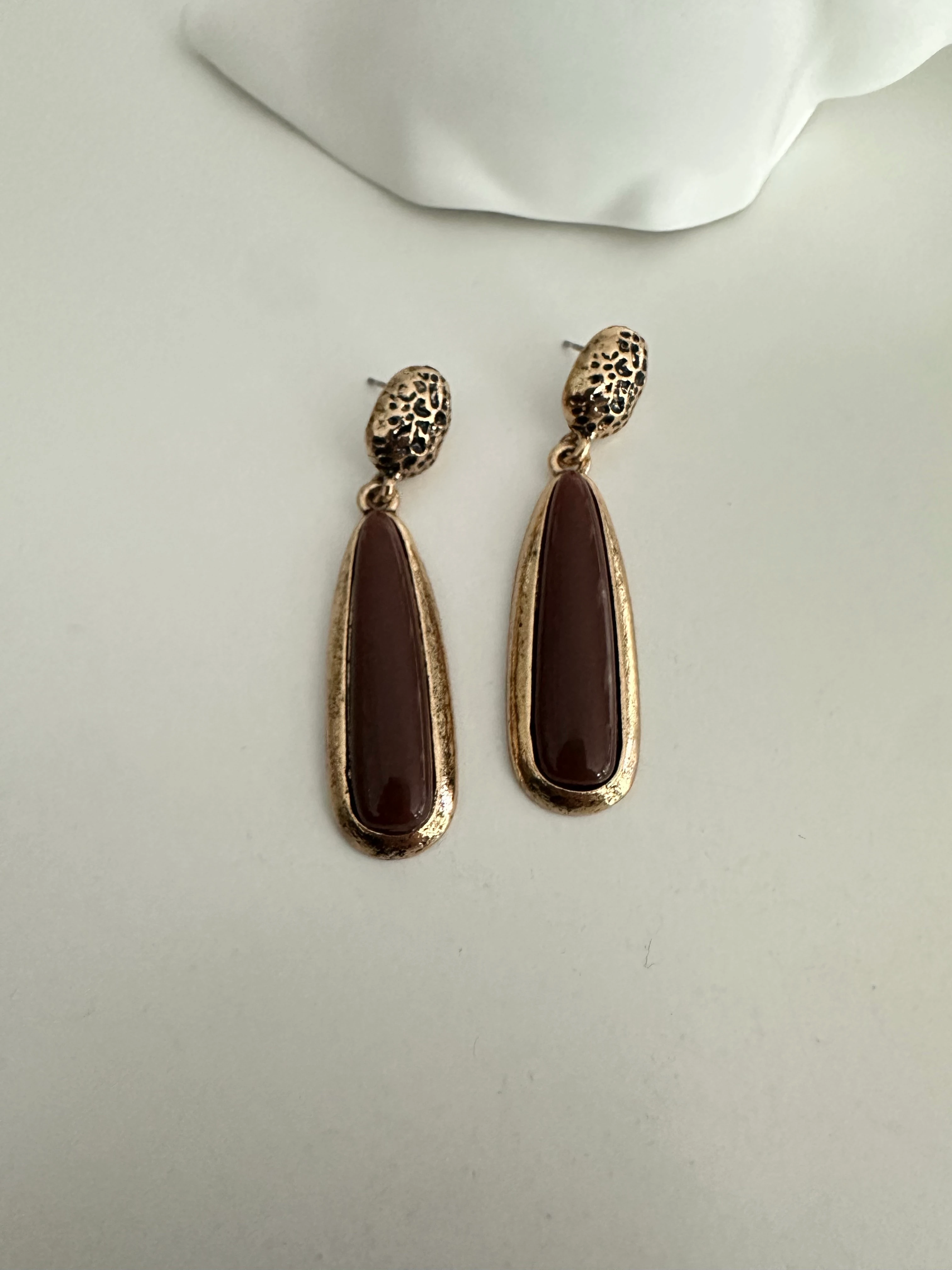 Vintage Küpe Kahverengi