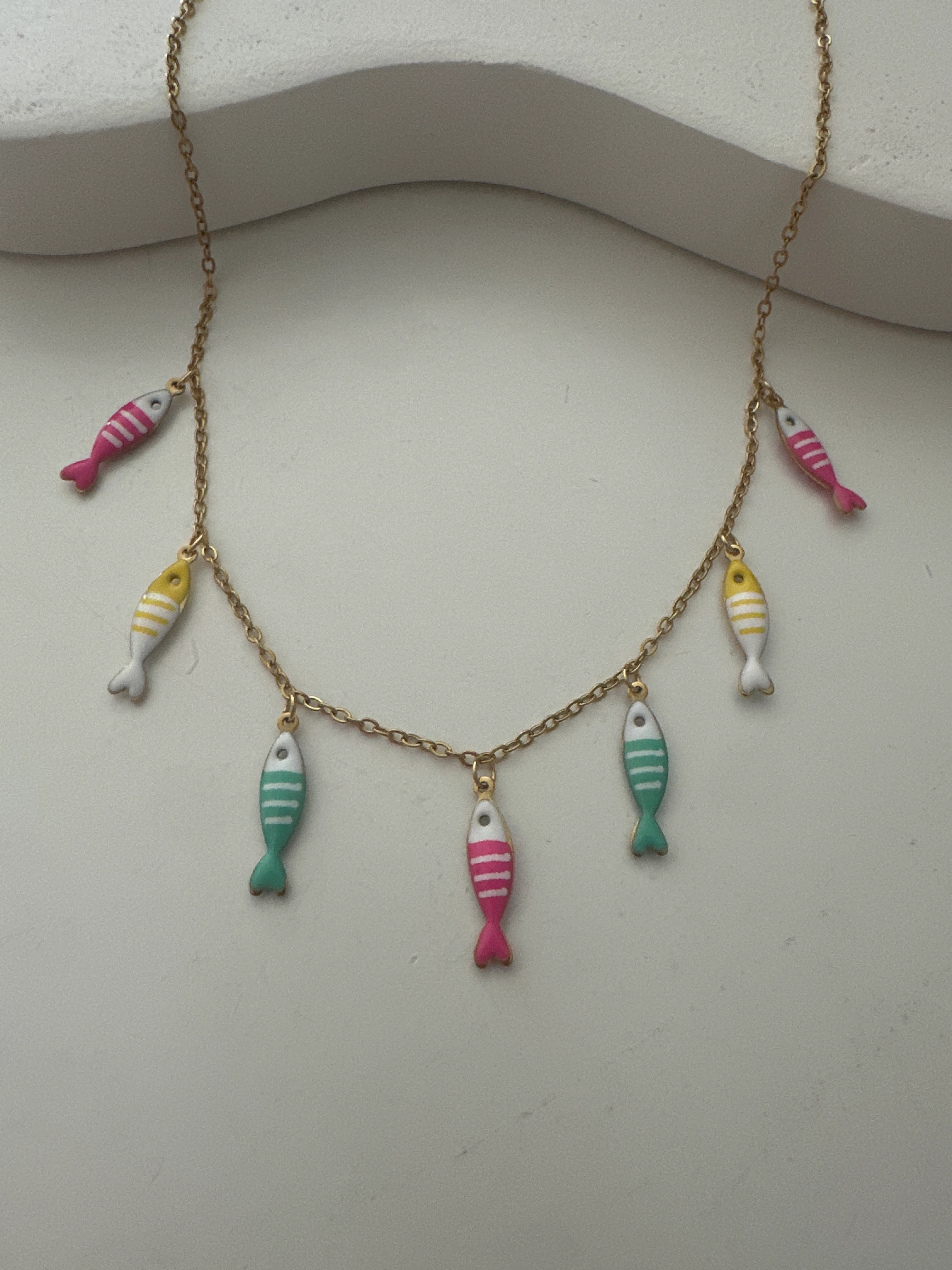 Renkli Çelik Balık Kolye