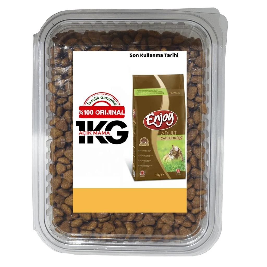 Enjoy tavuklu yetişkin kedi maması  1 kg açık