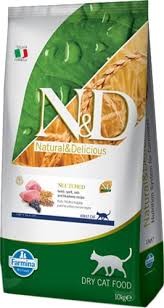 N&D Az Tahıllı Kuzu Etli Kısırlaştırılmış Kedi Maması 10 Kg