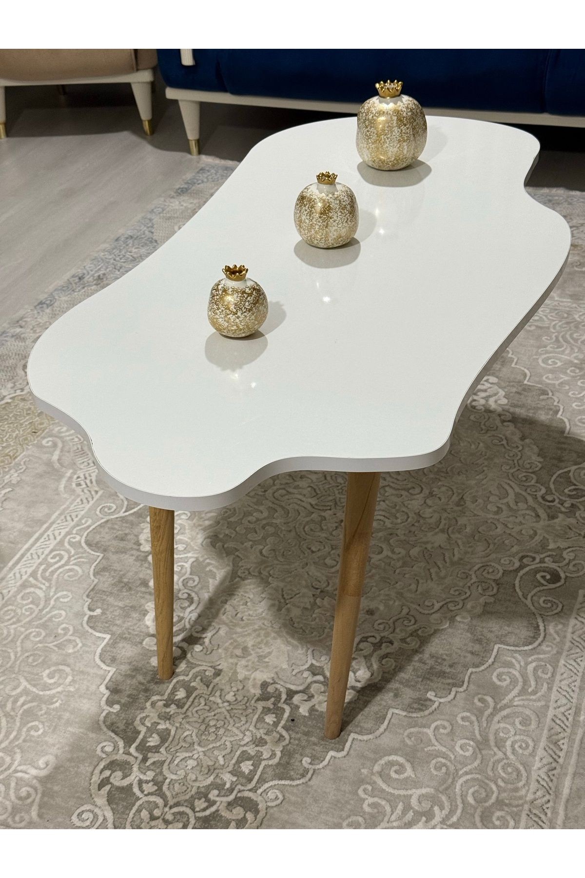 Asimetrik Bulut Model 120x60 cm Ahşap Oval Ayaklı