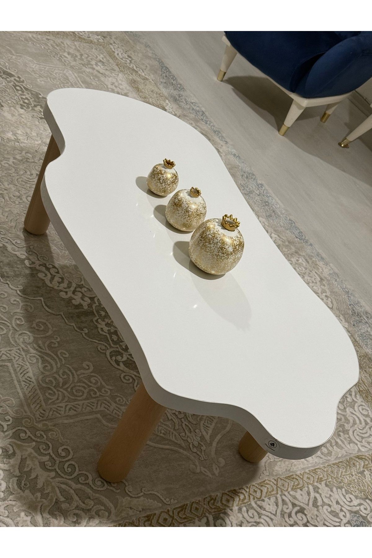 Asimetrik Bulut Model 120x60 cm Kalın Kenarlı Orta Sehpa