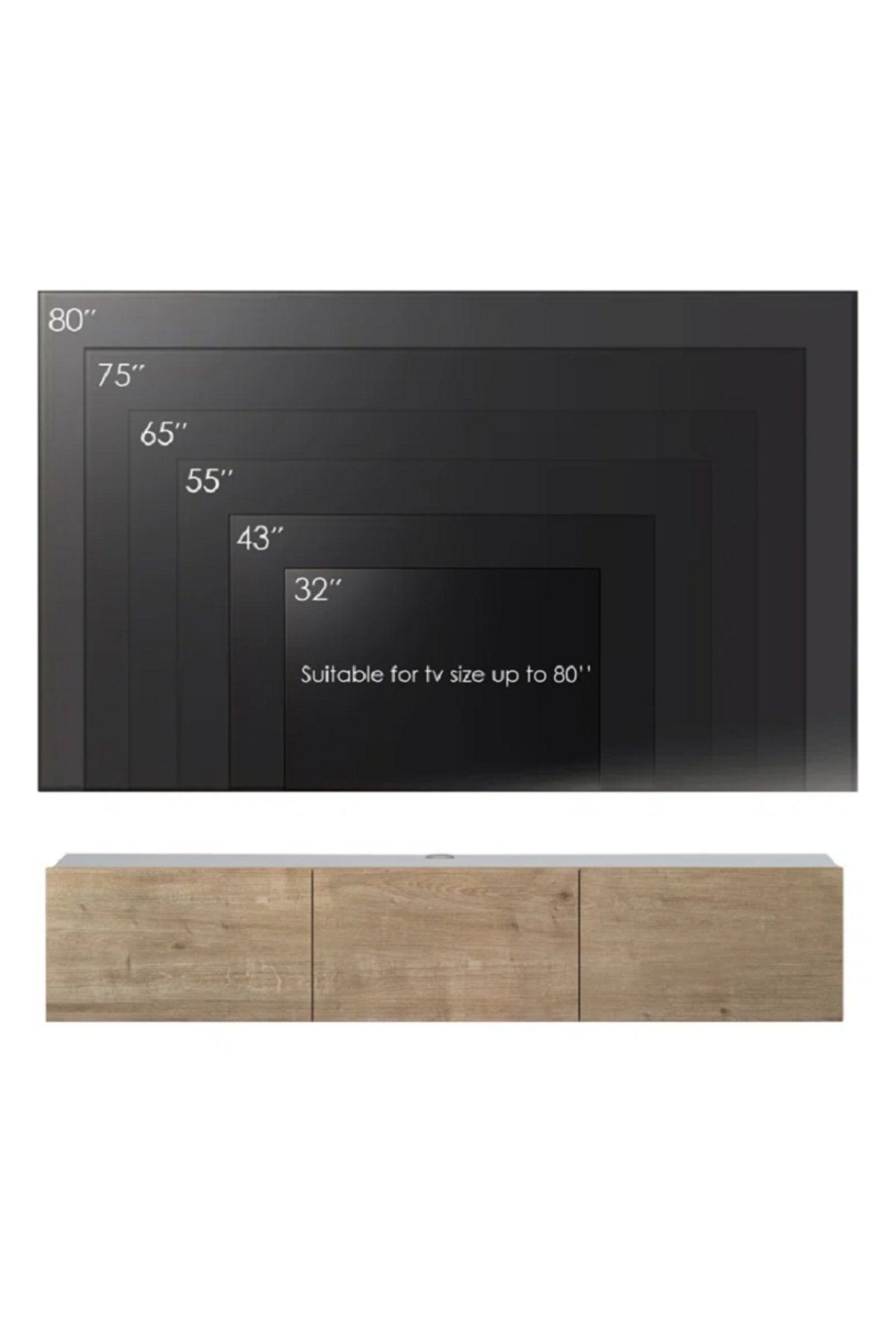 TV Ünitesi 150 cm Tv Sehpası 3 Kapaklı TV Dolabı