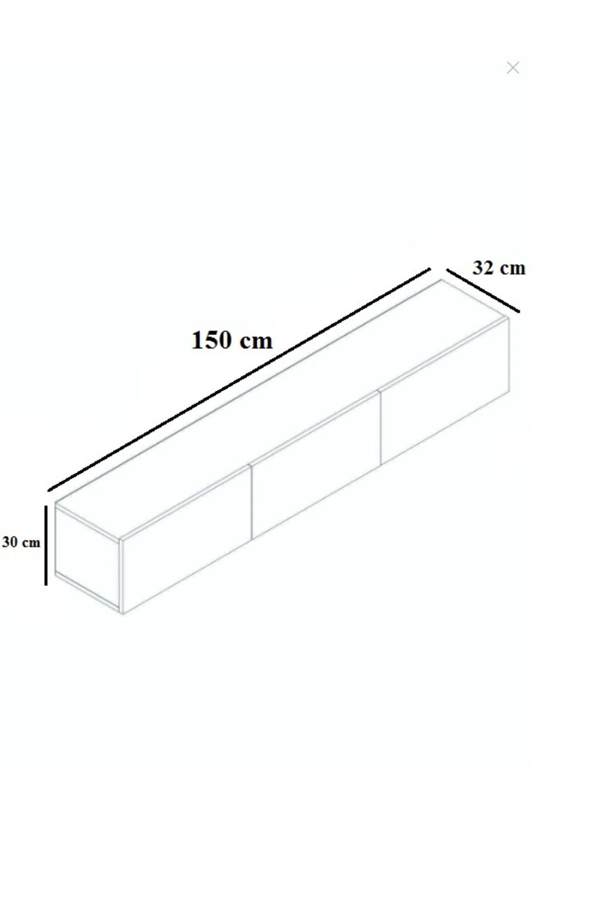 TV Ünitesi 150 cm Tv Sehpası 2 Kapaklı TV Dolabı