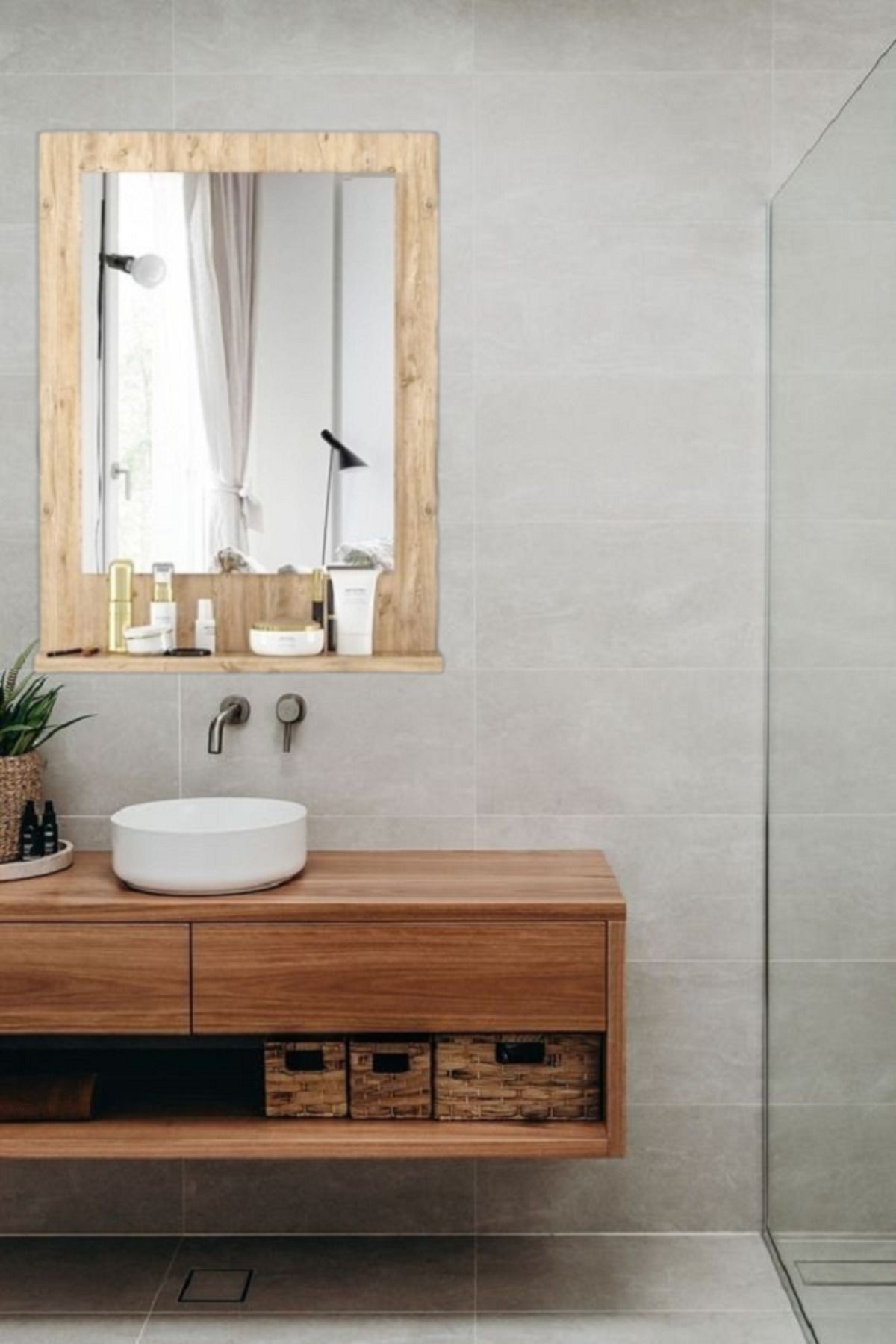 Sonomo Banyo Aynası Lavabo Aynası Dekoratif Ayna 45x60 cm Dikey