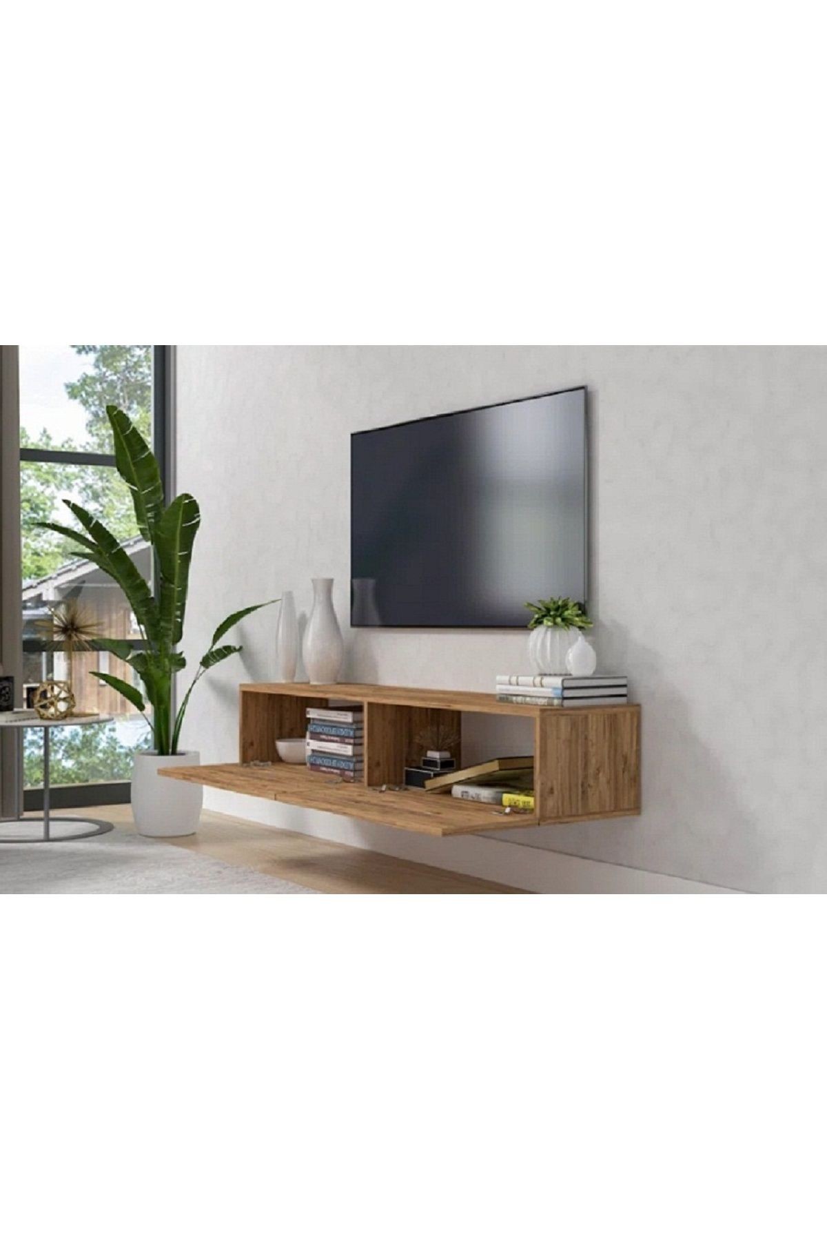TV Ünitesi 150 cm Tv Sehpası 2 Kapaklı TV Dolabı