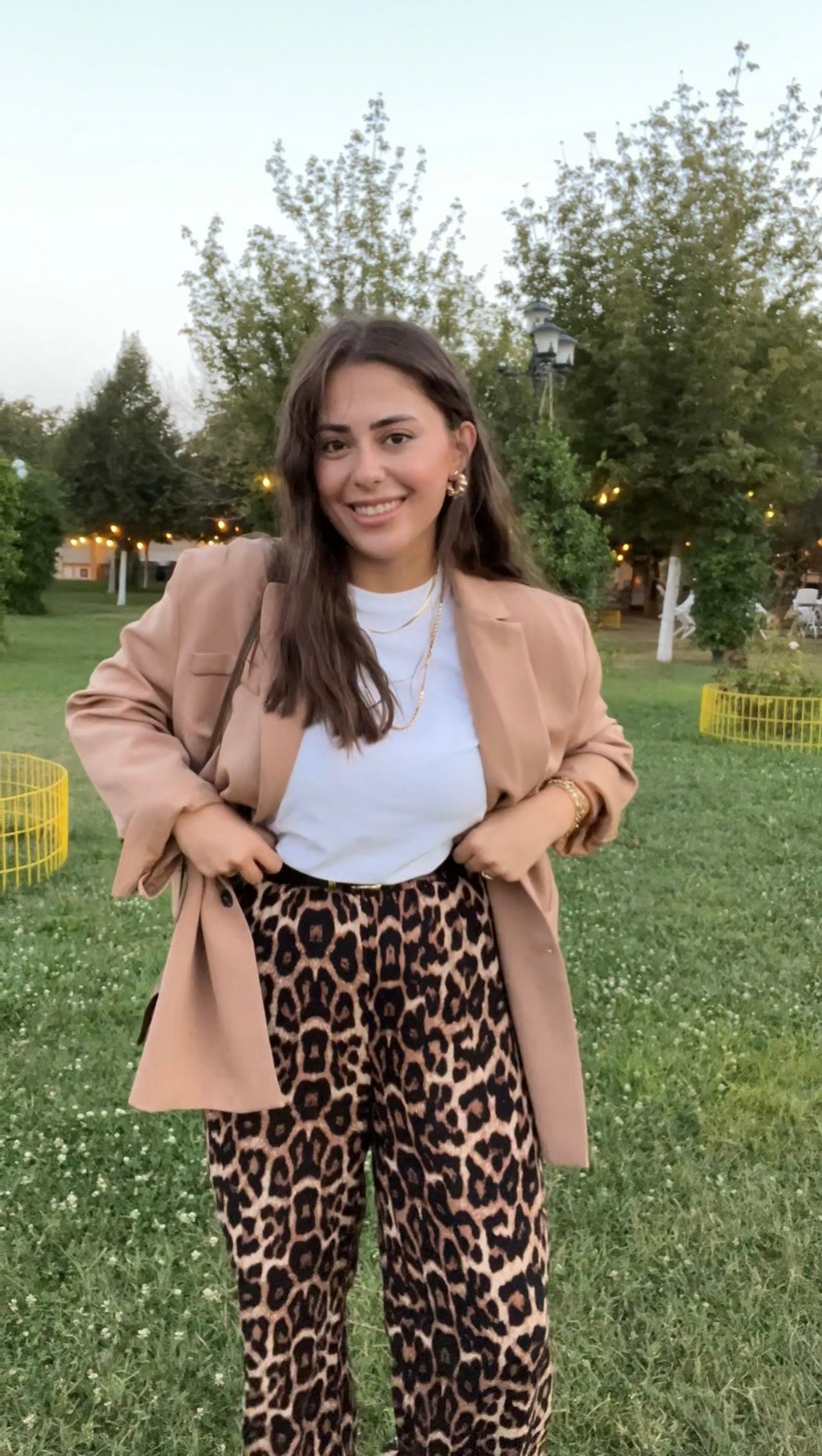 Leopar Desen Beli Lastikli Pantolon 