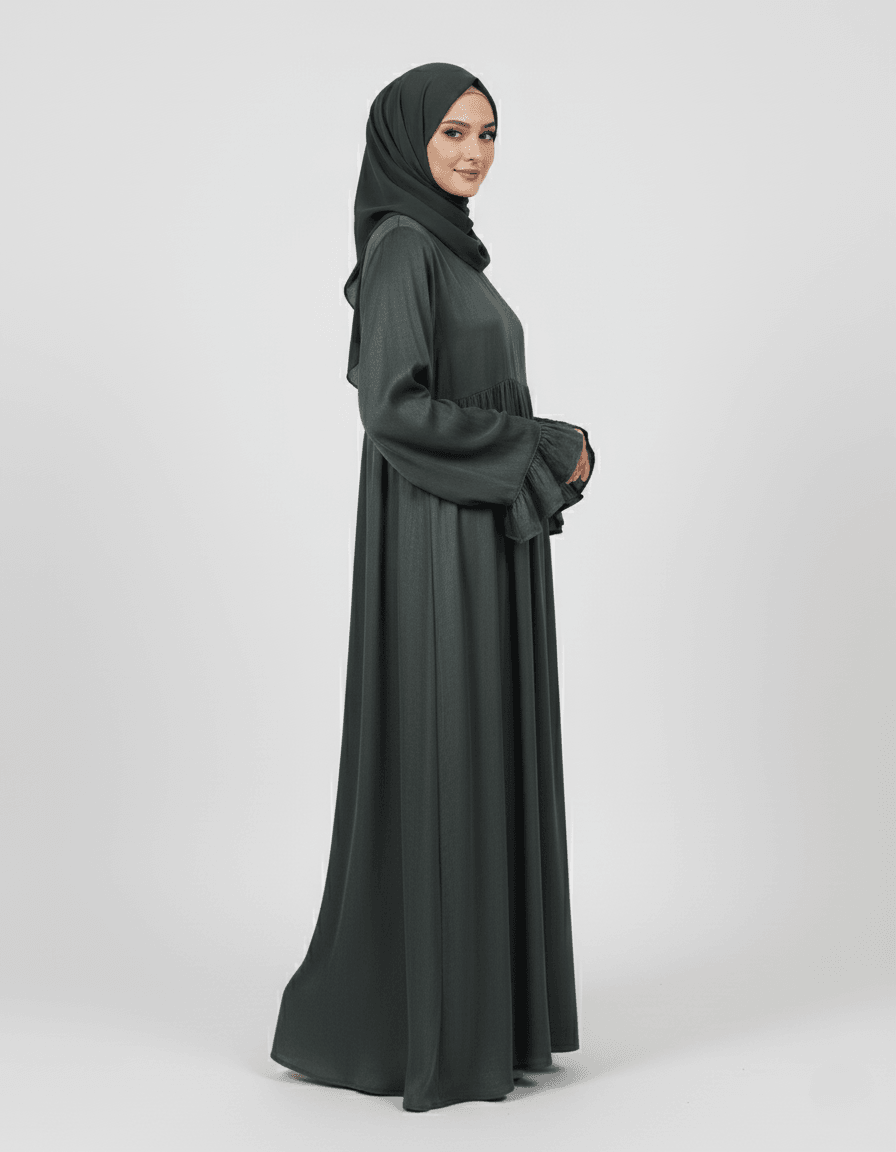 Suzan Elbise Çiçek kol %100 İpek Cupra Kumaş