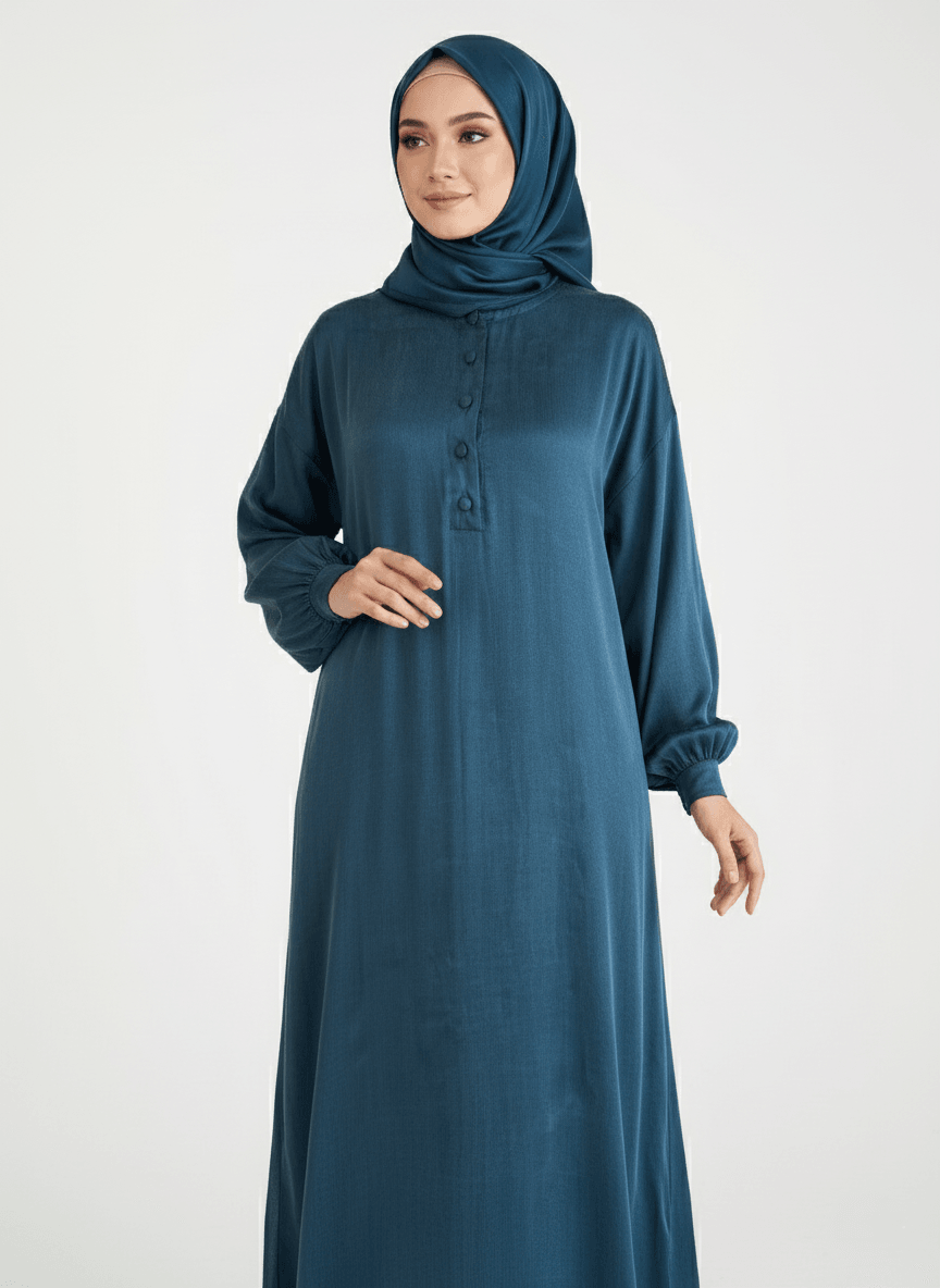 Safir Elbise %100 İpek Cupra Kumaş