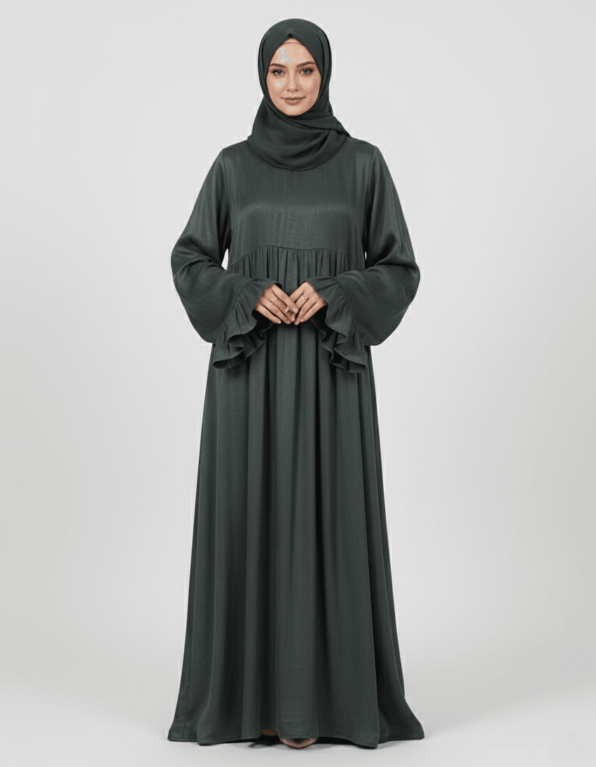 Suzan Elbise Çiçek kol %100 İpek Cupra Kumaş