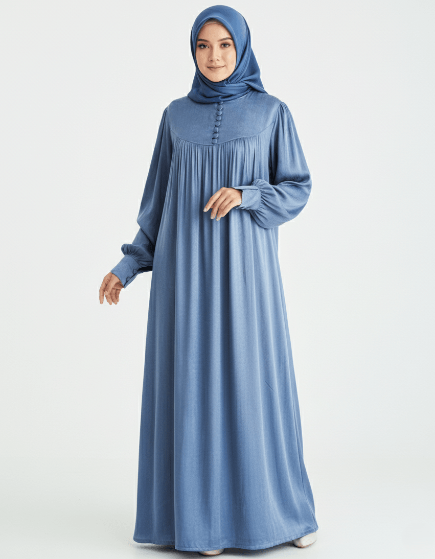 Rana Elbise yuvarlak roba %100 İpek Cupra Kumaş