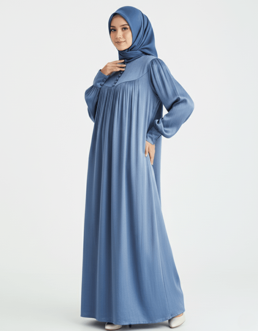 Rana Elbise yuvarlak roba %100 İpek Cupra Kumaş