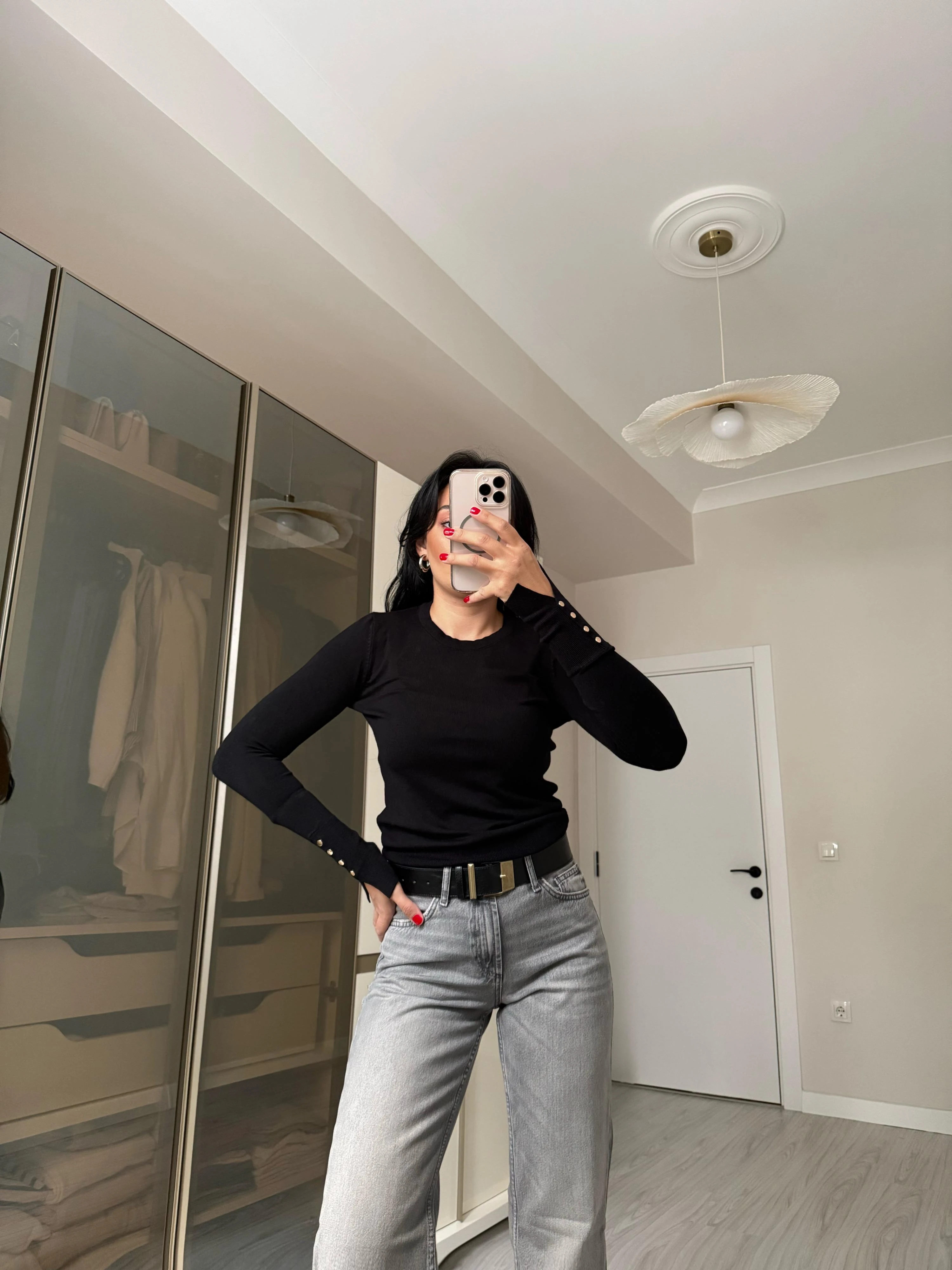 Bisiklet Yaka Kol Ortası Droplu Kazak