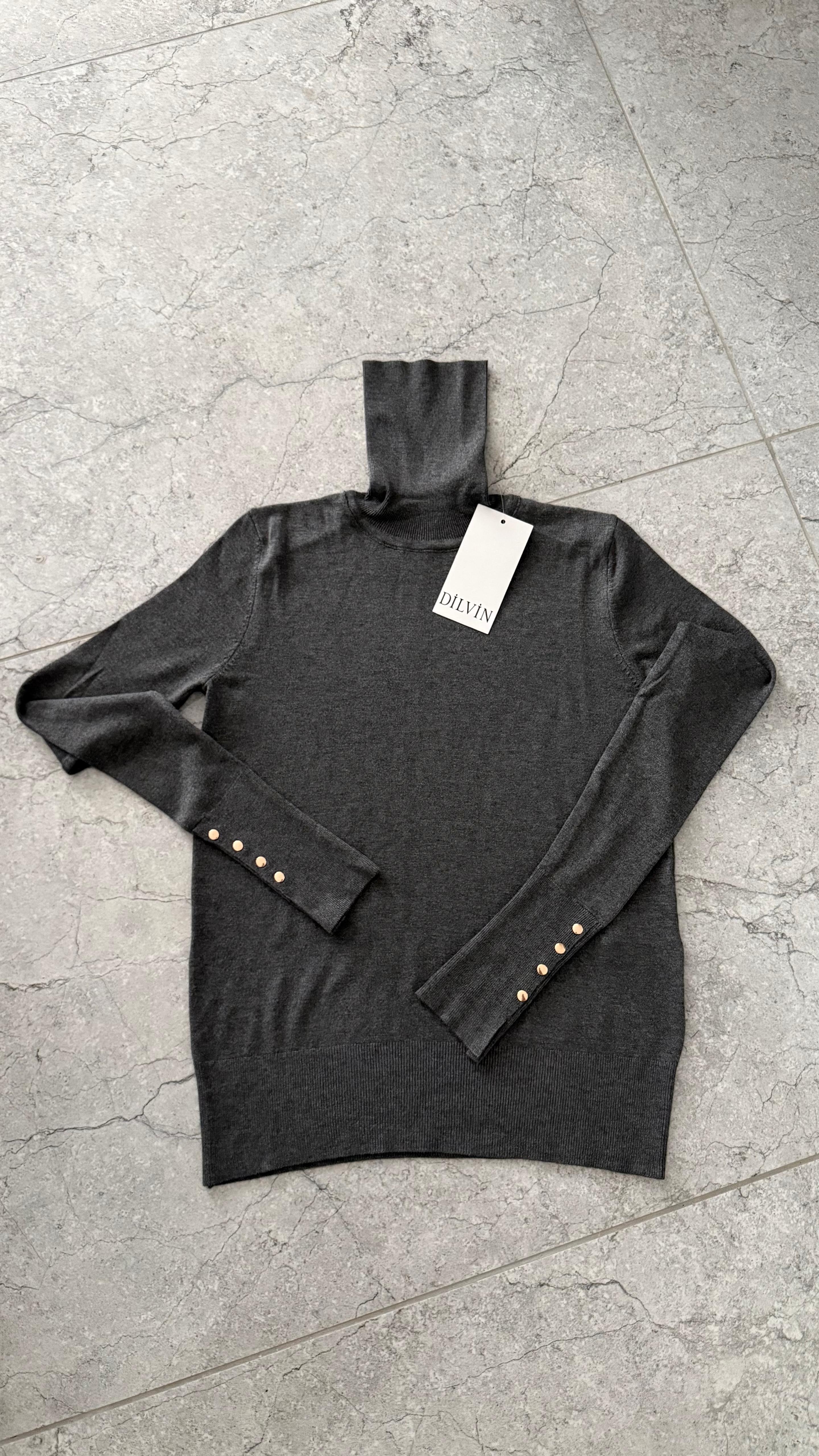 Balıkçı Yaka Kolu Droplu Kazak