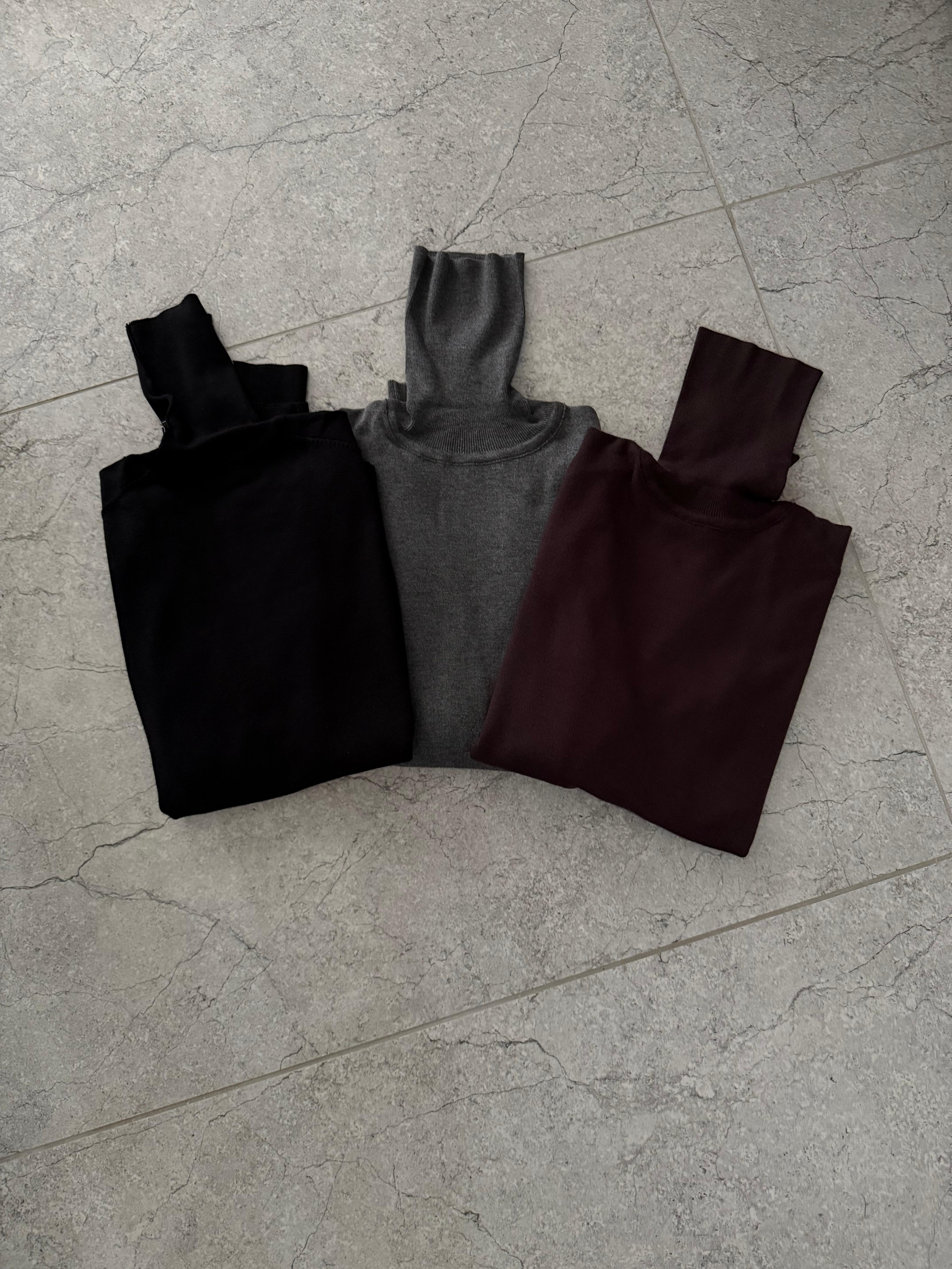 Balıkçı Yaka Kolu Droplu Kazak