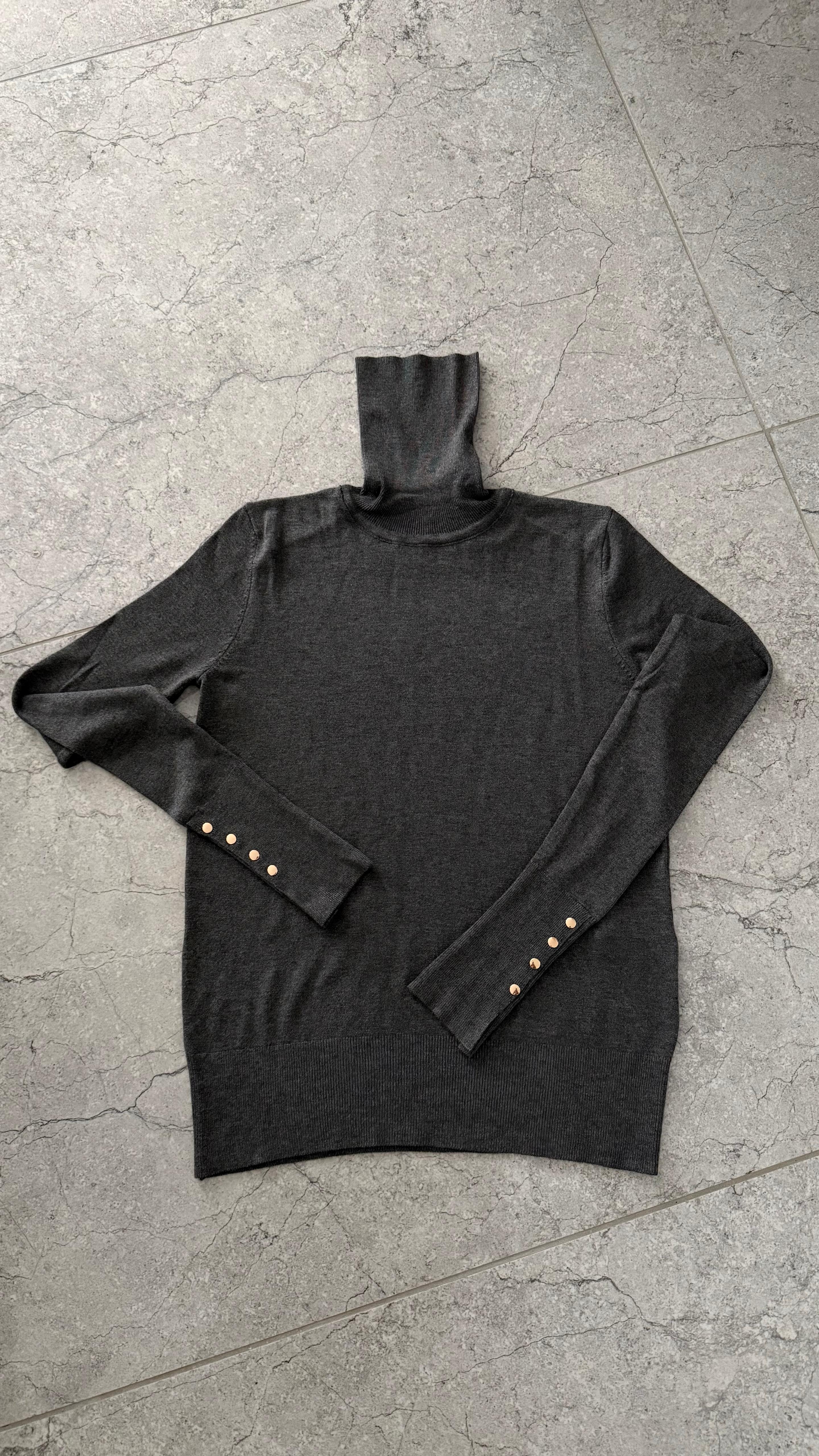 Balıkçı Yaka Kolu Droplu Kazak