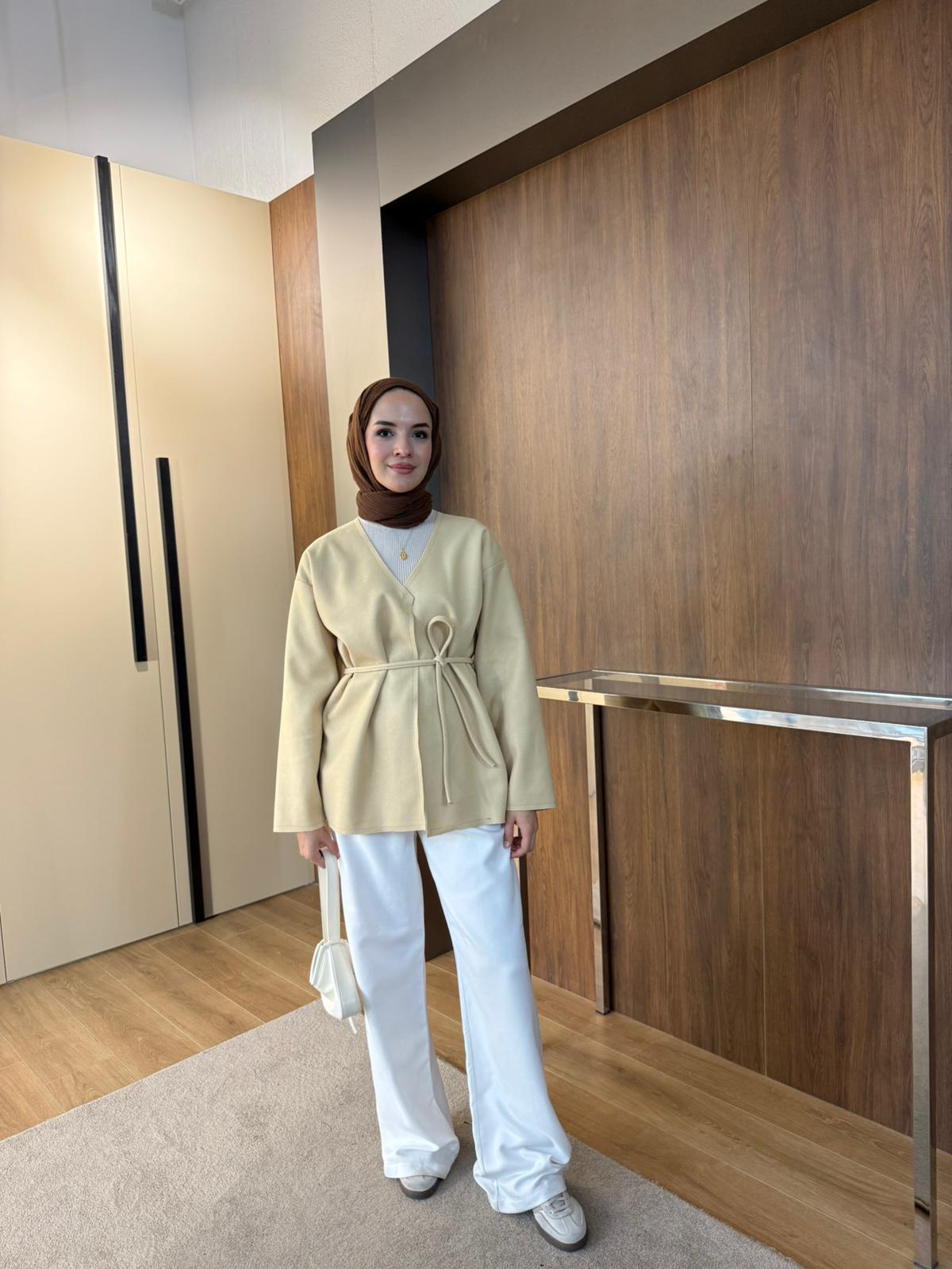 İNCE KAŞE KABAN  - Sarı