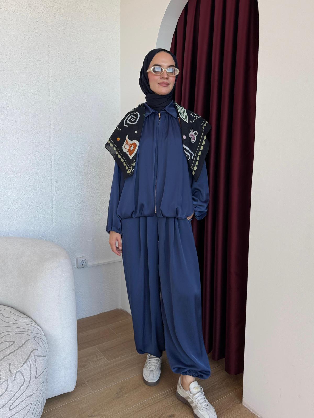 İKİLİ SATEN TAKIM  - Lacivert