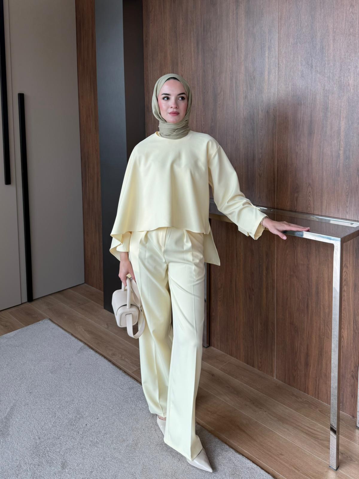 EMMA PELERİNLİ PANTOLON TAKIM  - Sarı