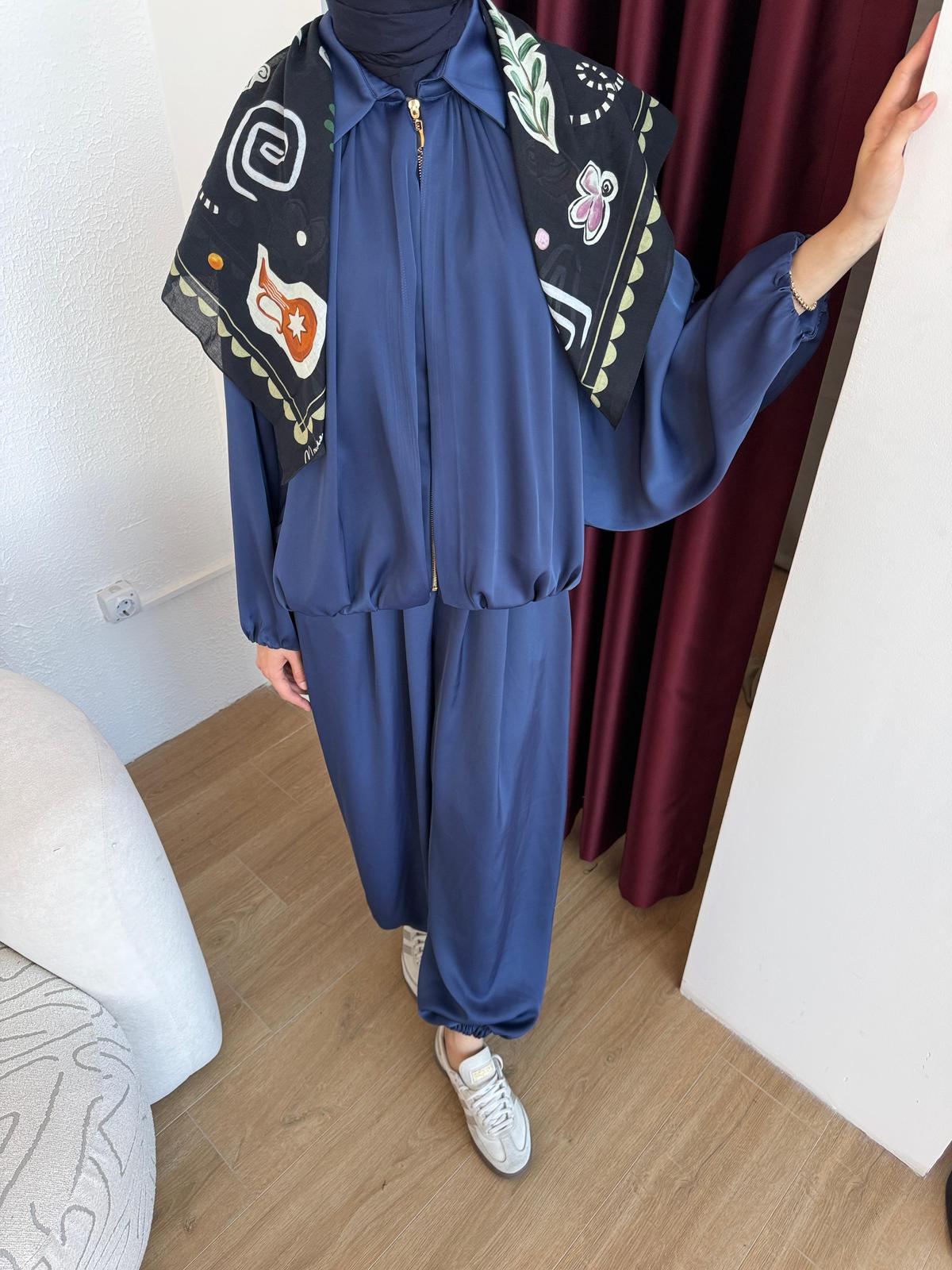 İKİLİ SATEN TAKIM  - Lacivert