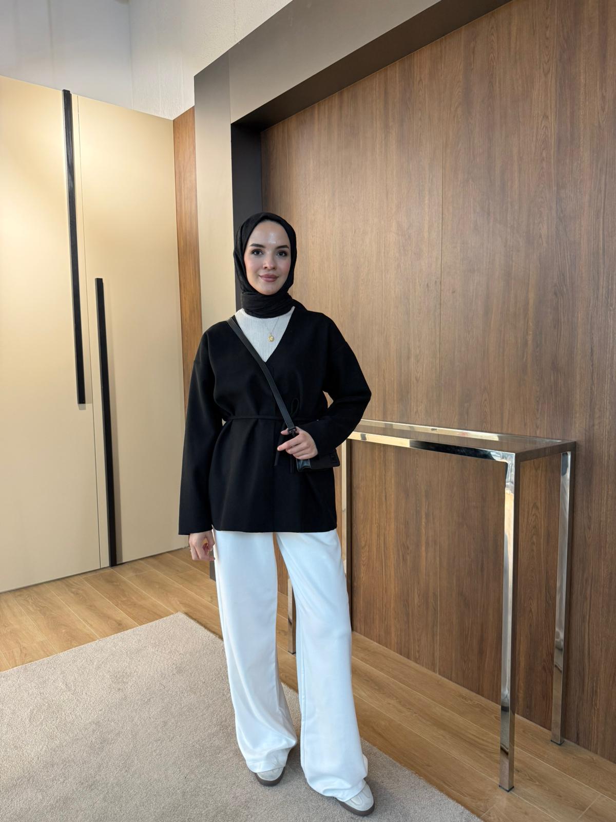 İNCE KAŞE KABAN  - Siyah