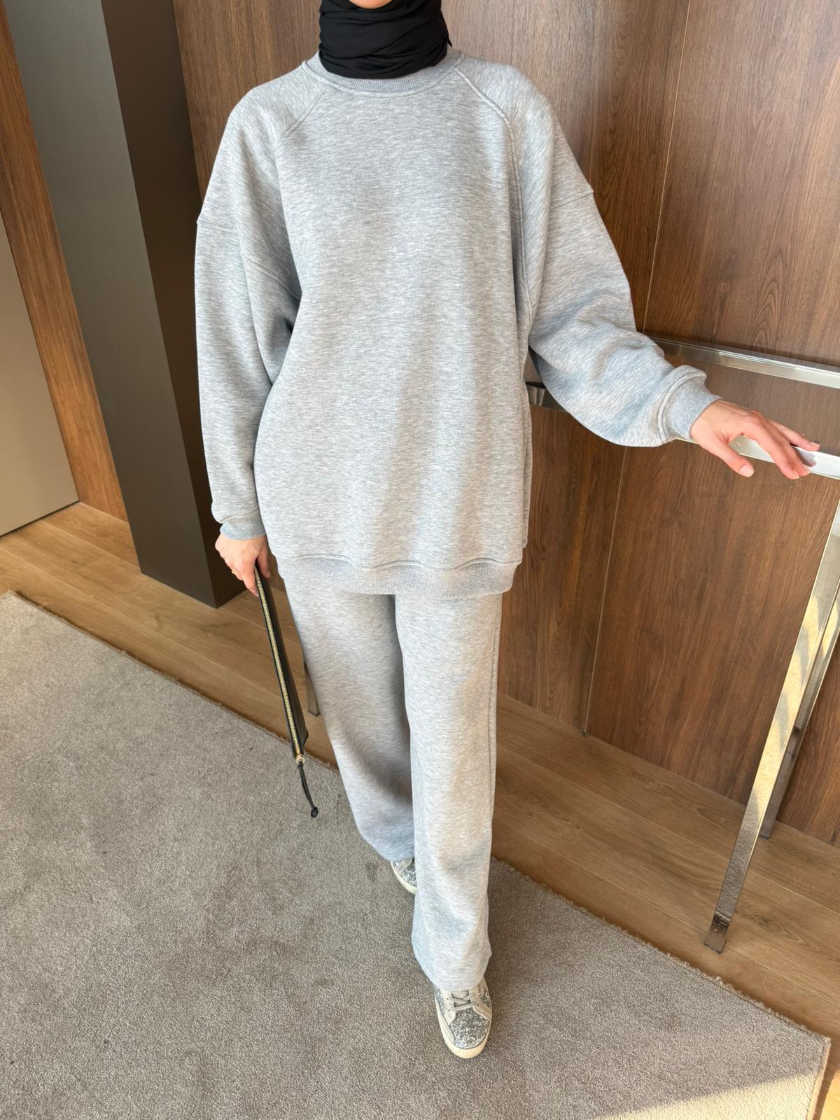 3 İPLİK ŞARDONLU EŞOFMAN TAKIM - Gri