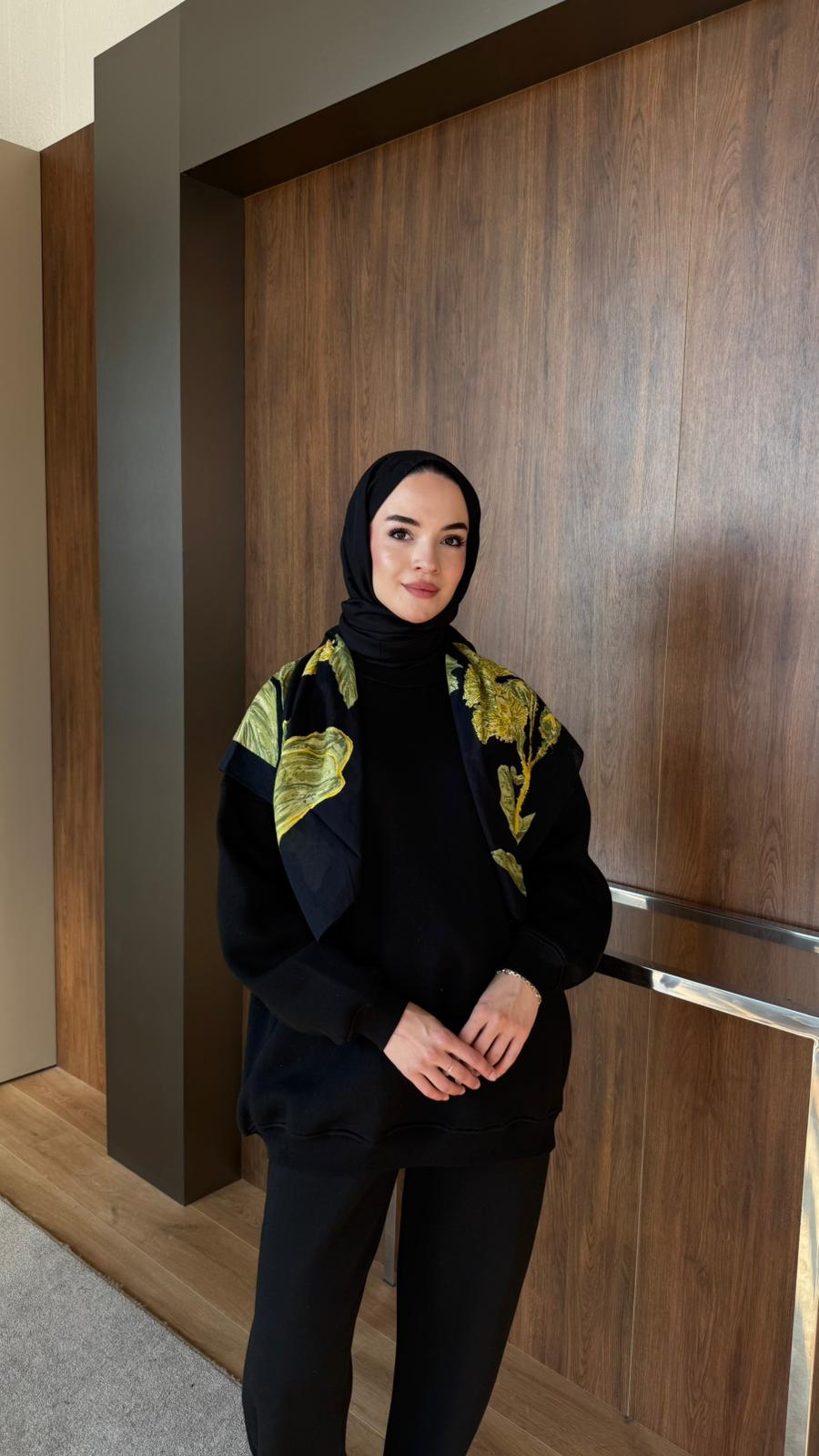 3 İPLİK ŞARDONLU EŞOFMAN TAKIM - Siyah