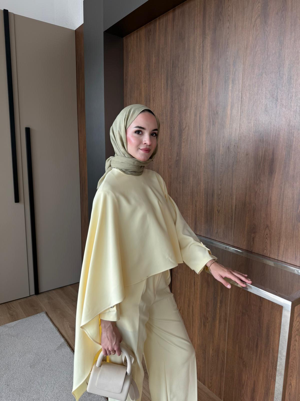 EMMA PELERİNLİ PANTOLON TAKIM  - Sarı