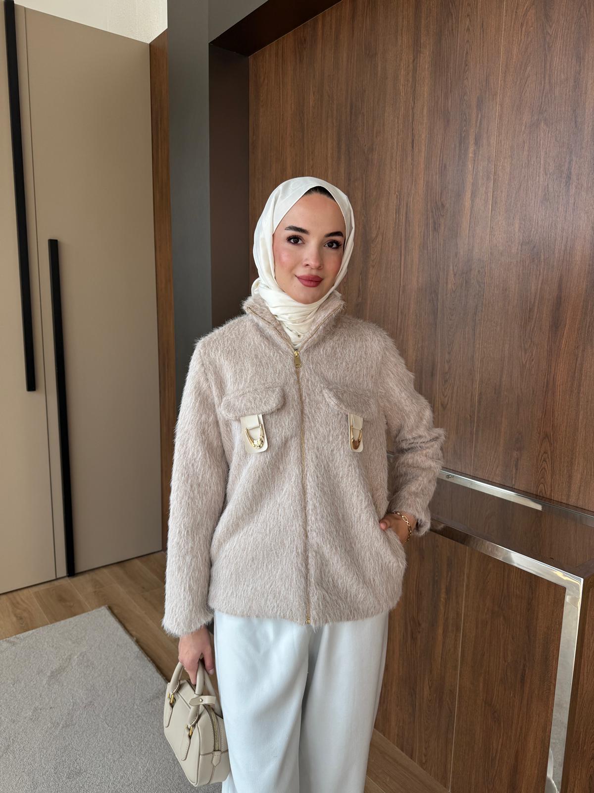 DERİ KEMER DETAYLI KAŞE - Taş Renk