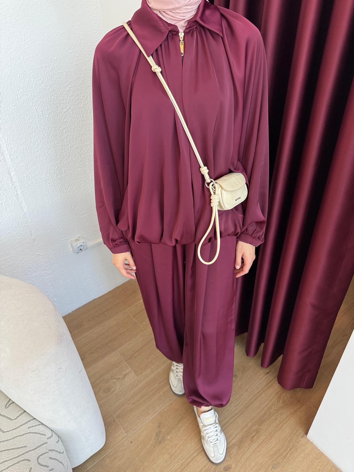 İKİLİ SATEN TAKIM  - Vişne Çürüğü