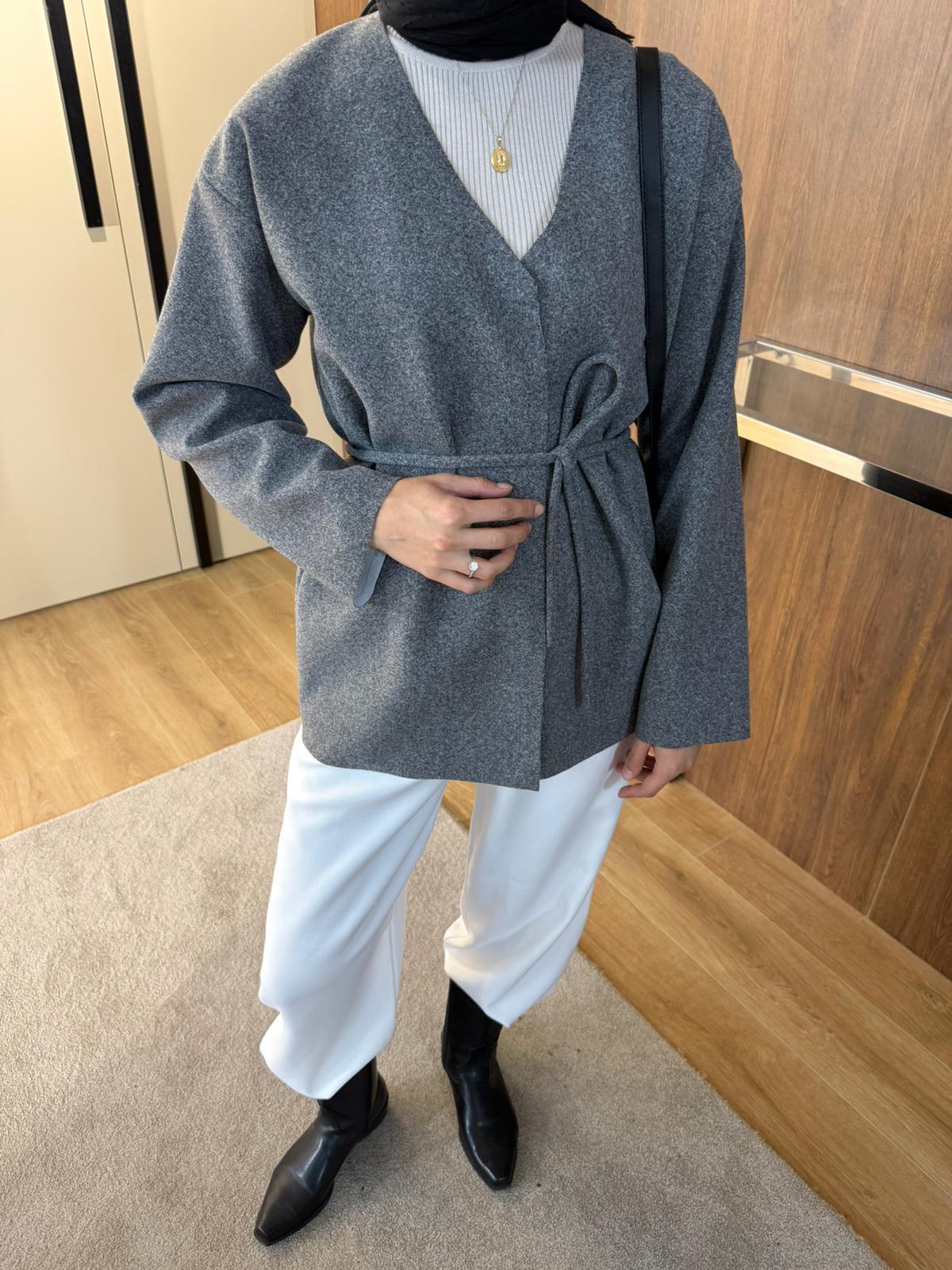 İNCE KAŞE KABAN  - Gri